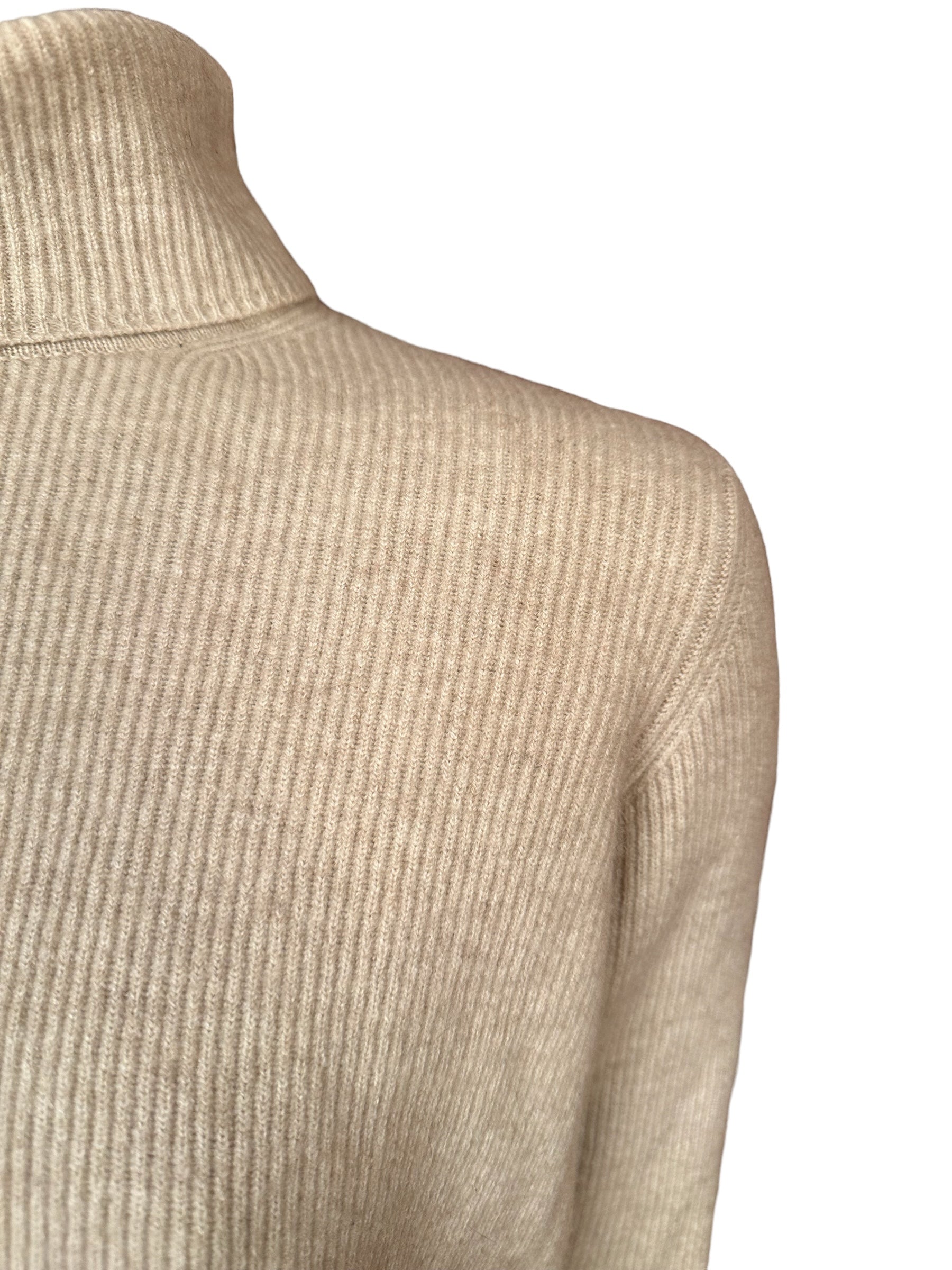 Lanificio Colombo Rollkragenpullover Kaschmir/Seide kurzarm