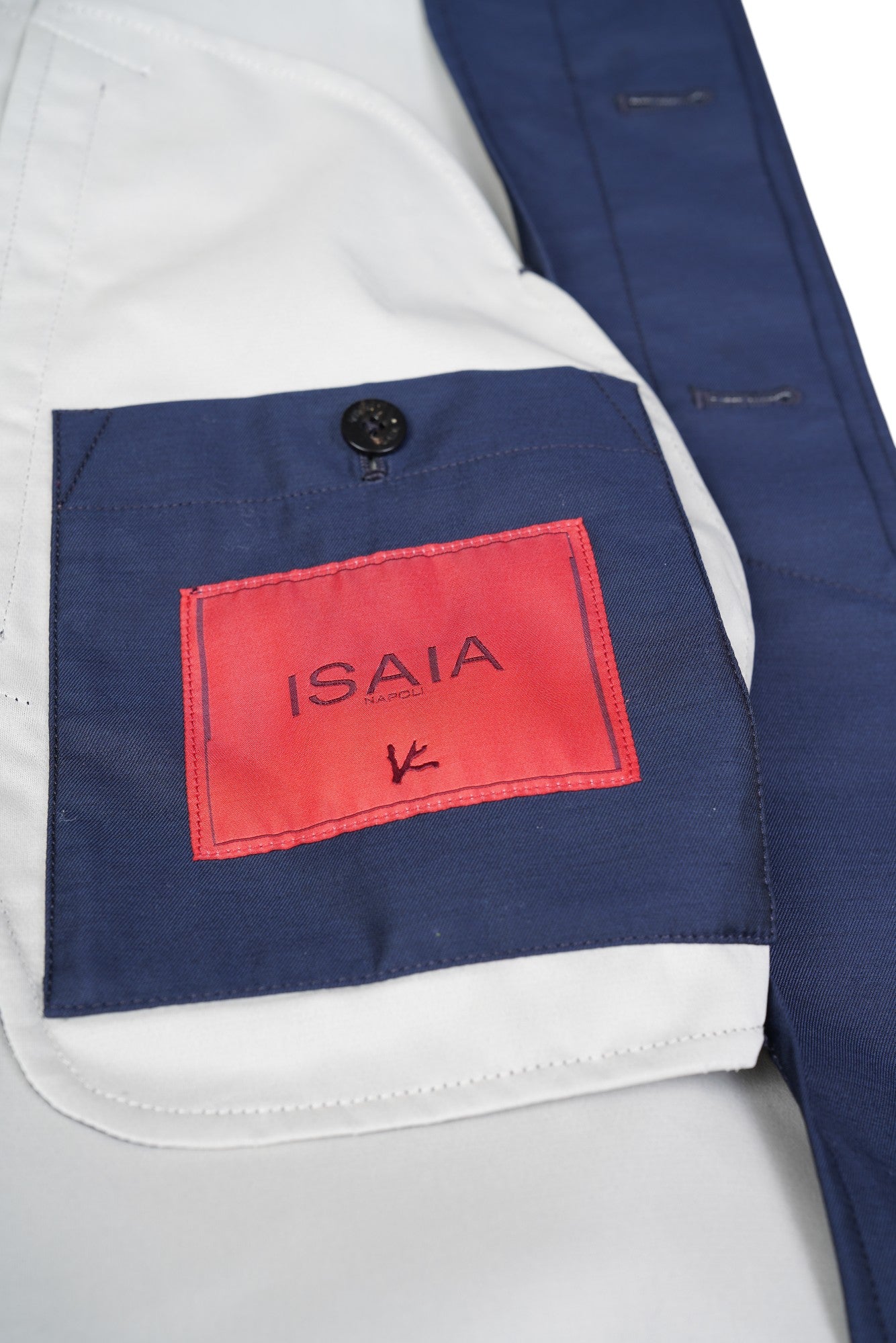 Isaia coat trench coat wool nylon blue