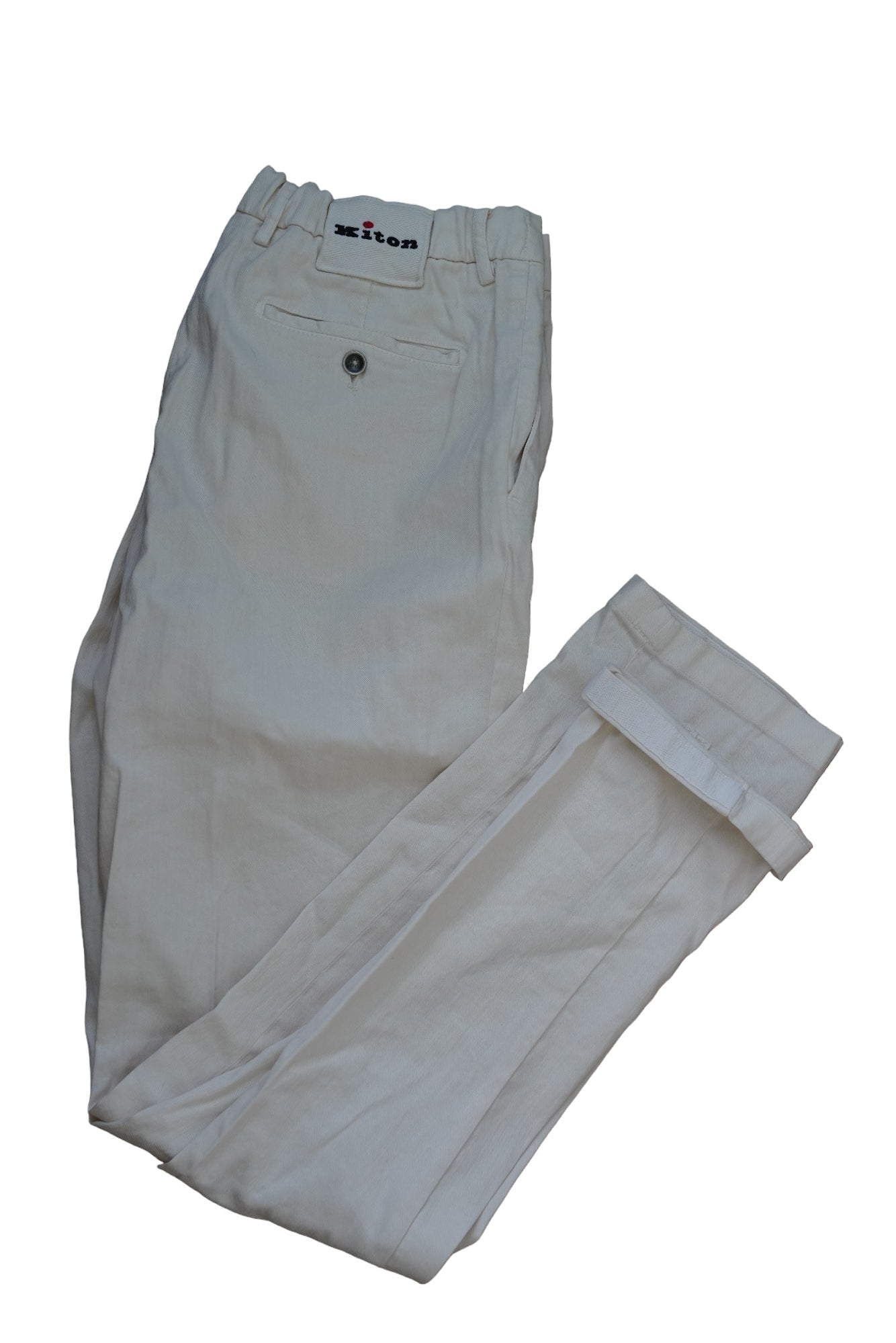 Kiton pantalon en lin avec du coton été beige clair