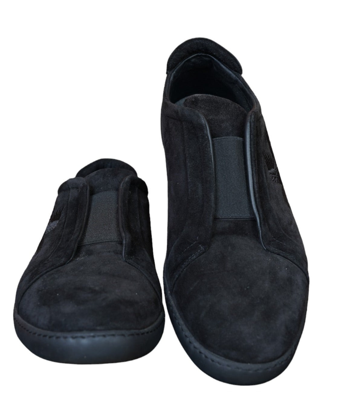 Stefano Ricci Baskets en daim 44 nouveau noir Adler Slip on