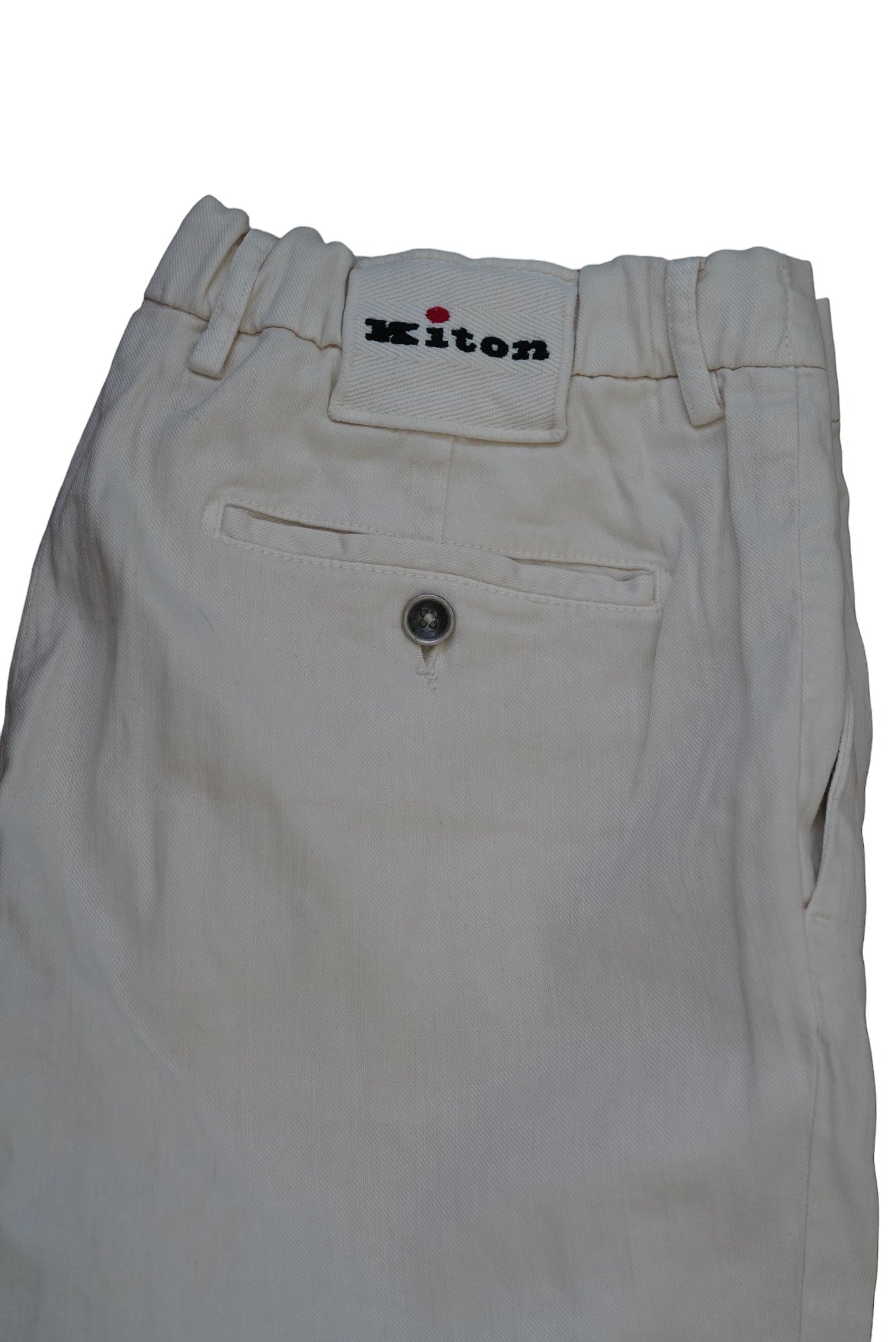 Kiton pantalon en lin avec du coton été beige clair