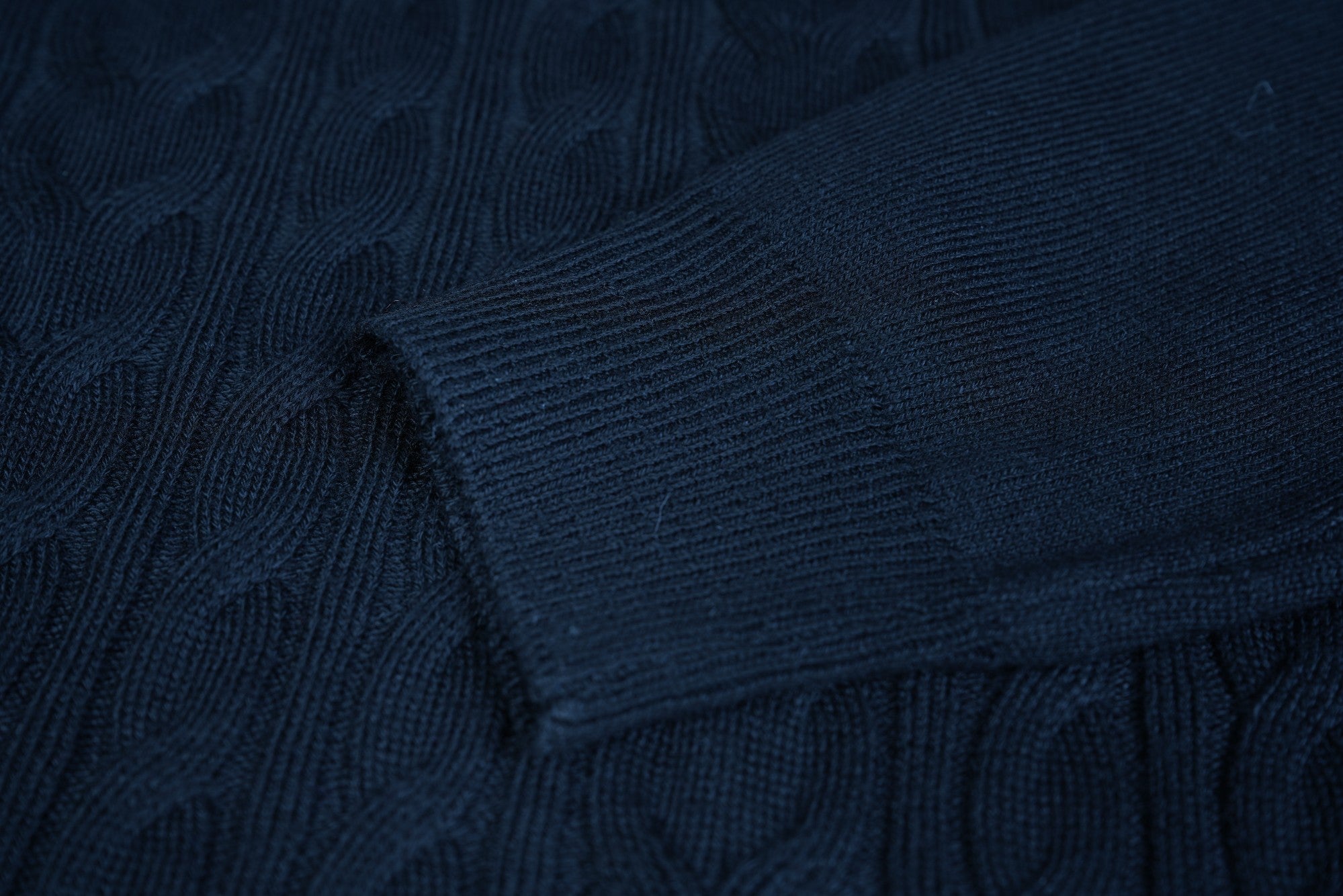 Loro Piana Pull-over Coton Câblé Marine M