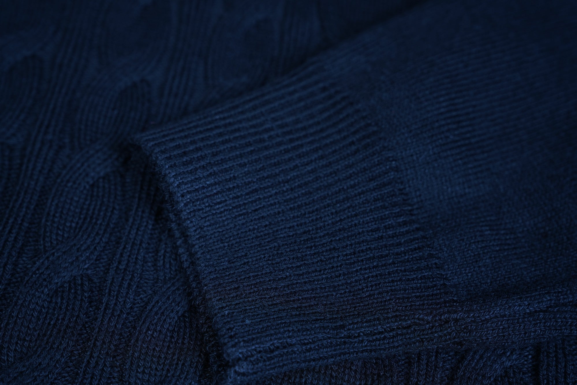 Loro Piana Pull-over Coton Câblé Marine M