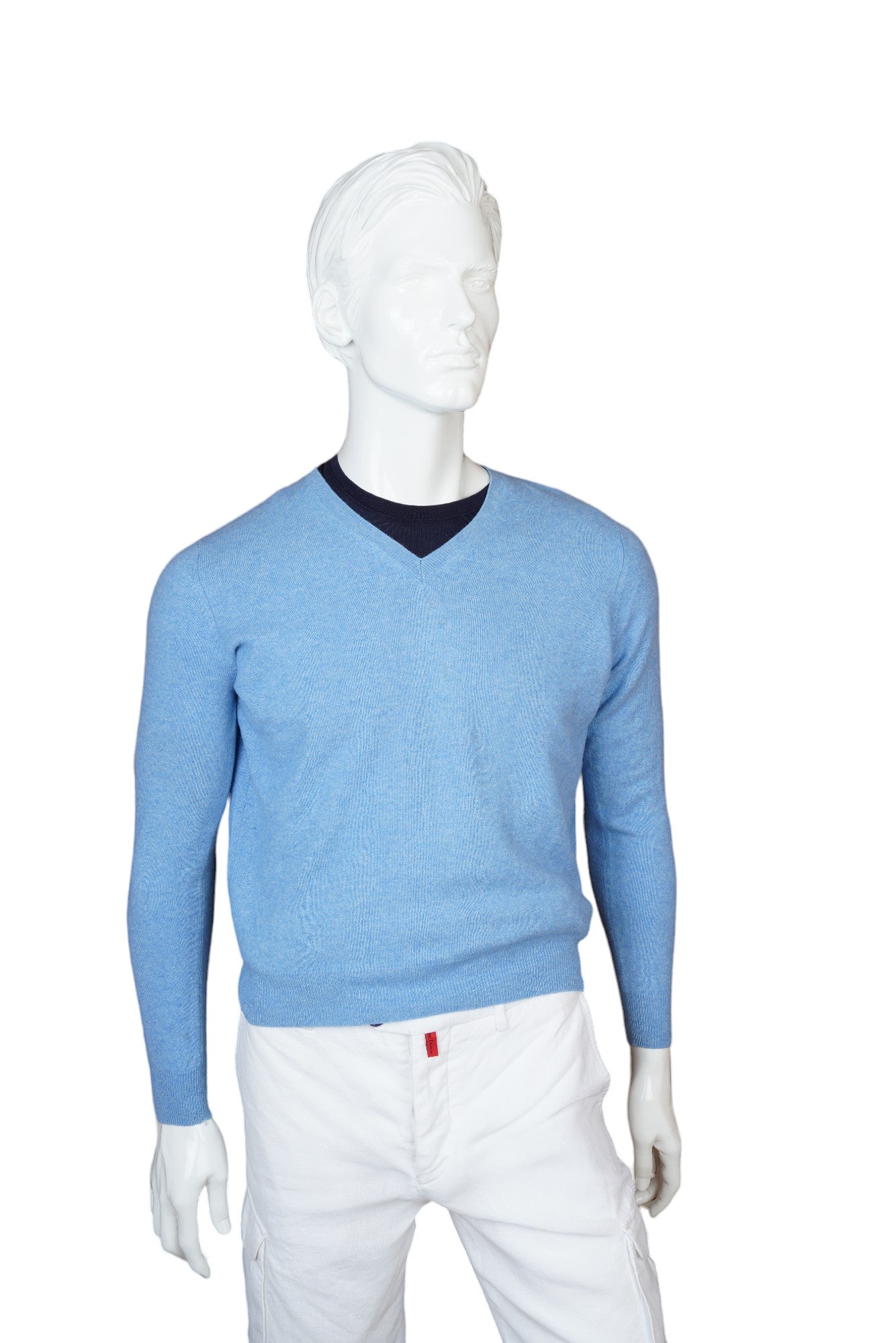 Lanificio Colombo Pullover mit V-Ausschnitt Pullover aus Kaschmir und Seide 48 Neu