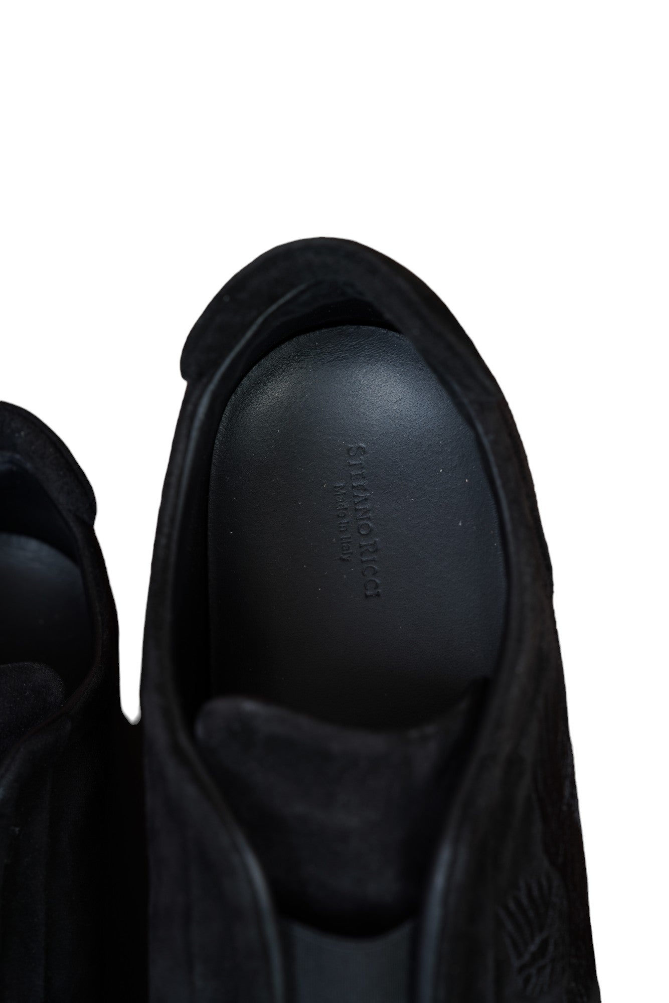 Stefano Ricci Baskets en daim 44 nouveau noir Adler Slip on