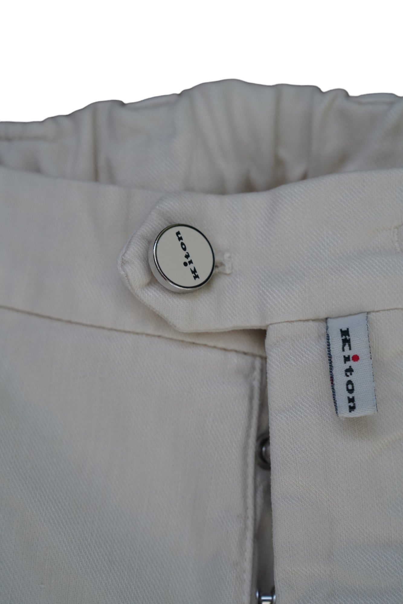 Kiton pantalon en lin avec du coton été beige clair