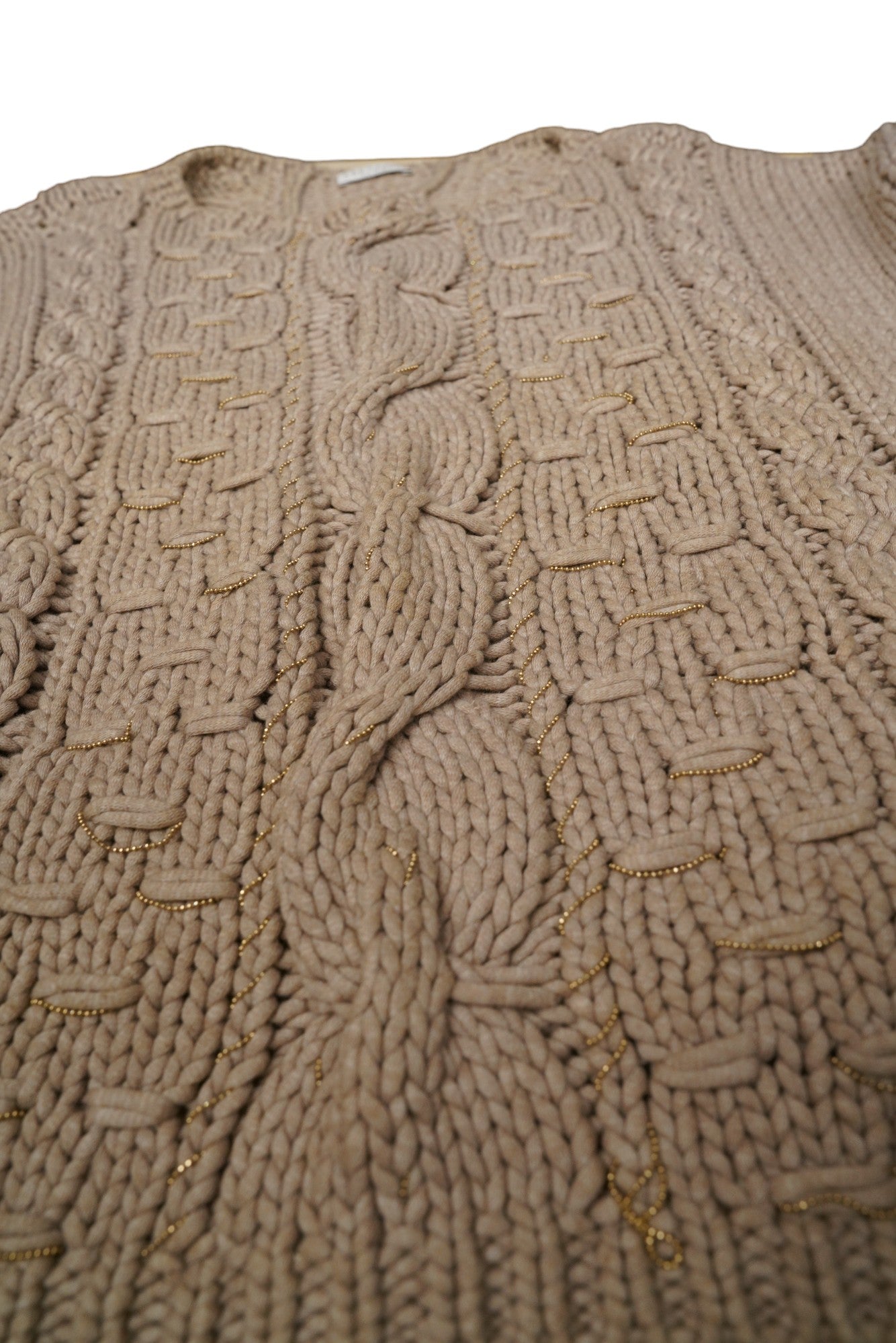 Brunello Cucinelli Dazzling Pull-over en maille torsadée avec détails en laiton