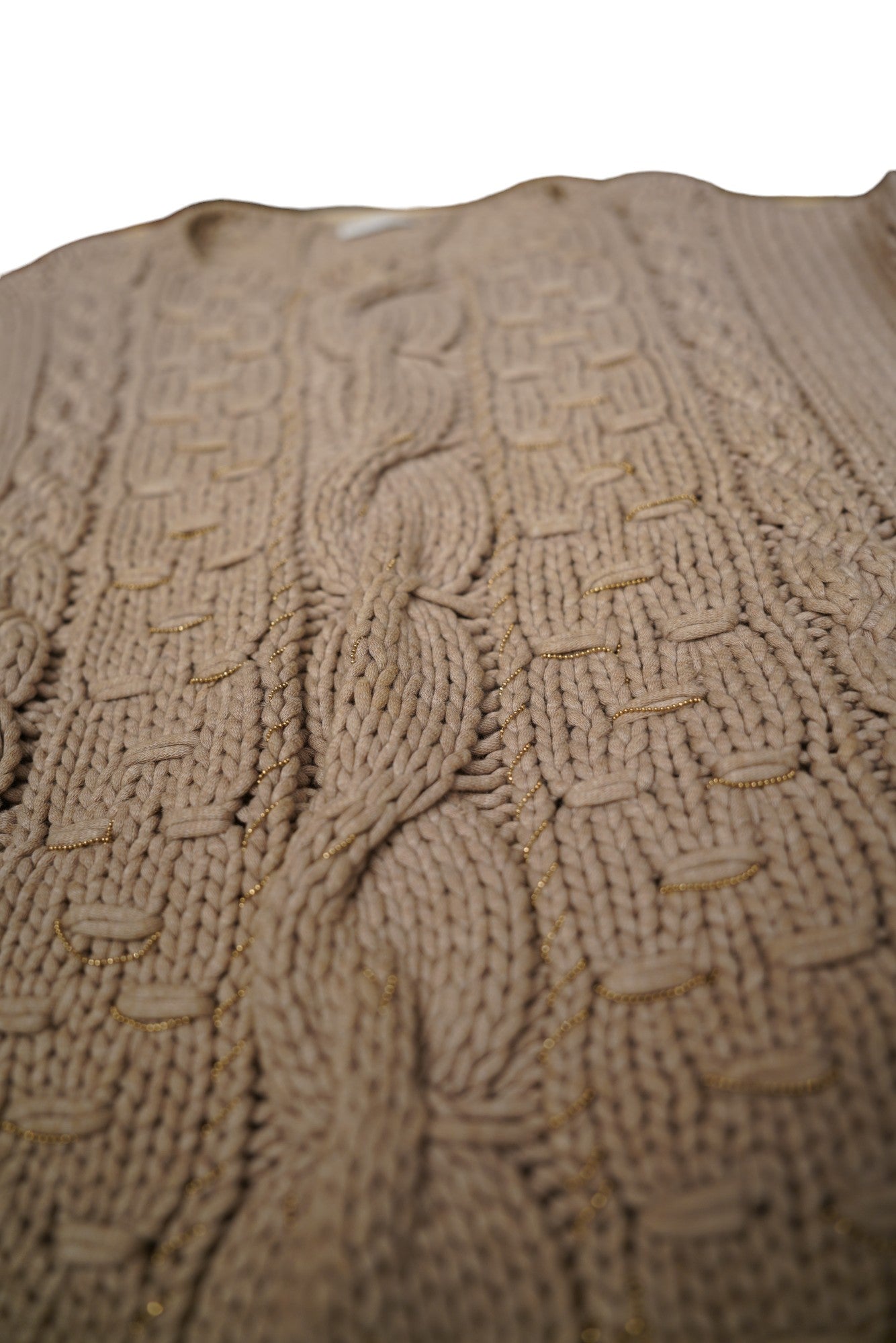 Brunello Cucinelli Dazzling Pull-over en maille torsadée avec détails en laiton