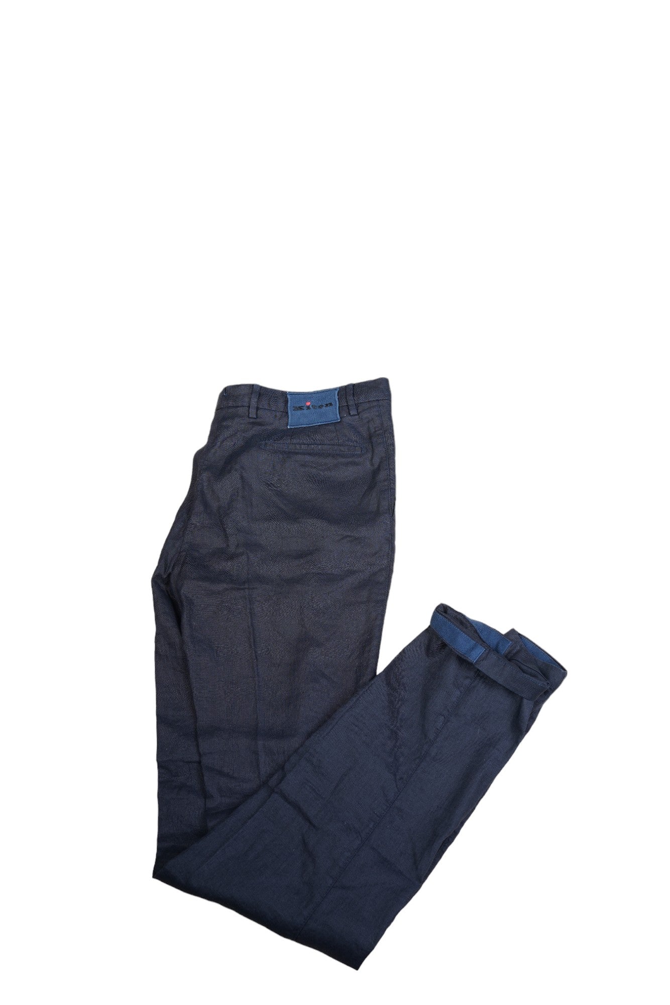 Kiton pantalon en lin noir nouveau 50 (34/35) avec le tissu à l'extérieur