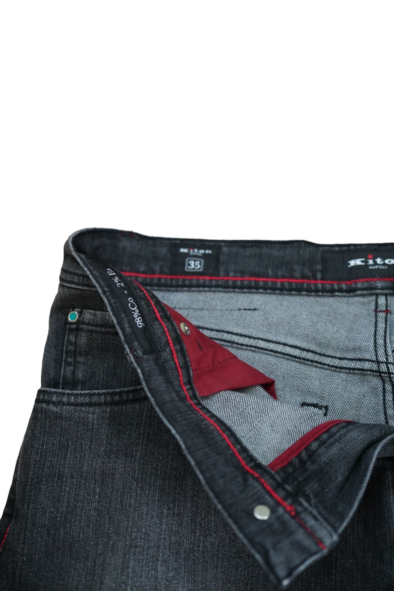Kiton Jeans noir Japan denim