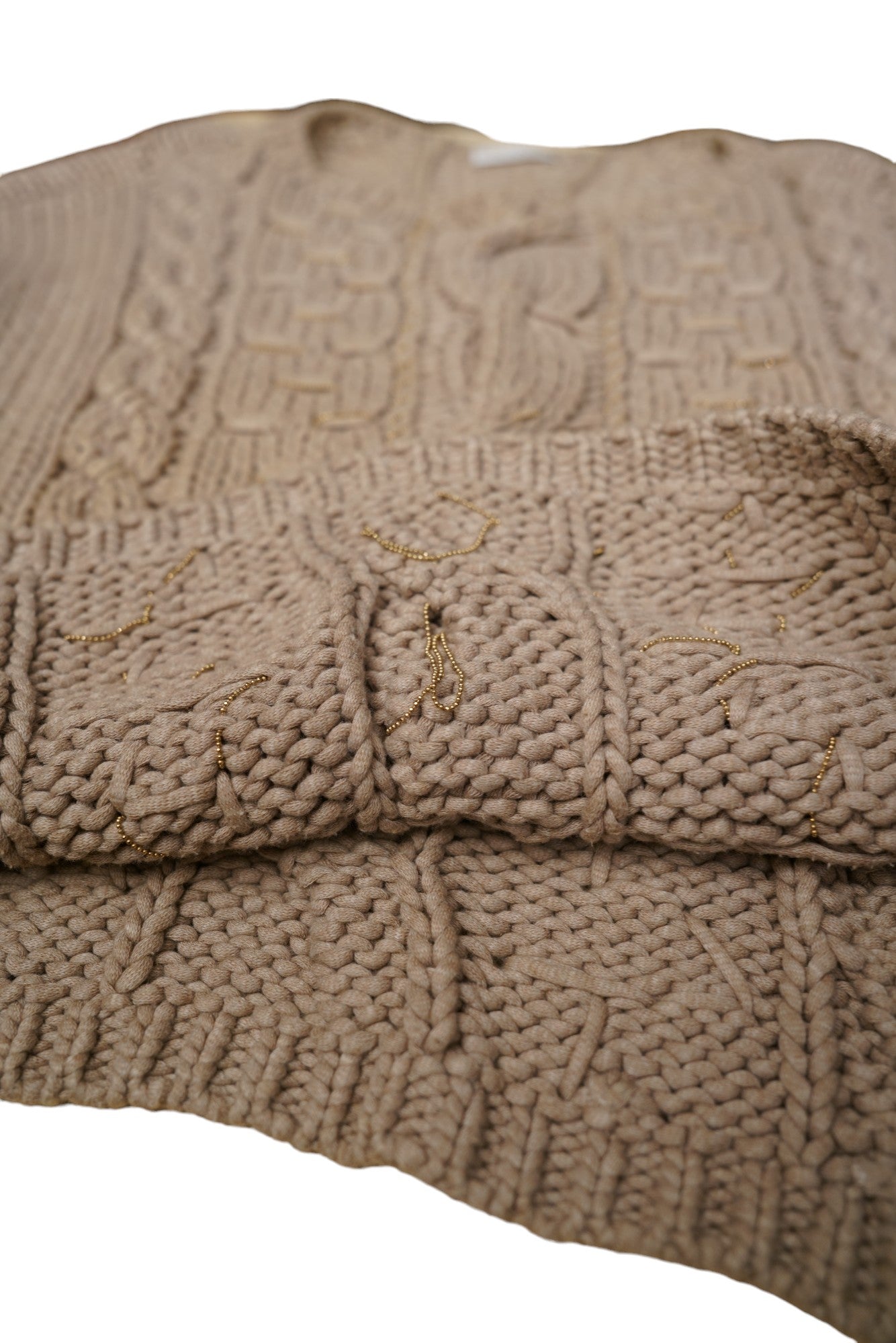 Brunello Cucinelli Dazzling Pull-over en maille torsadée avec détails en laiton