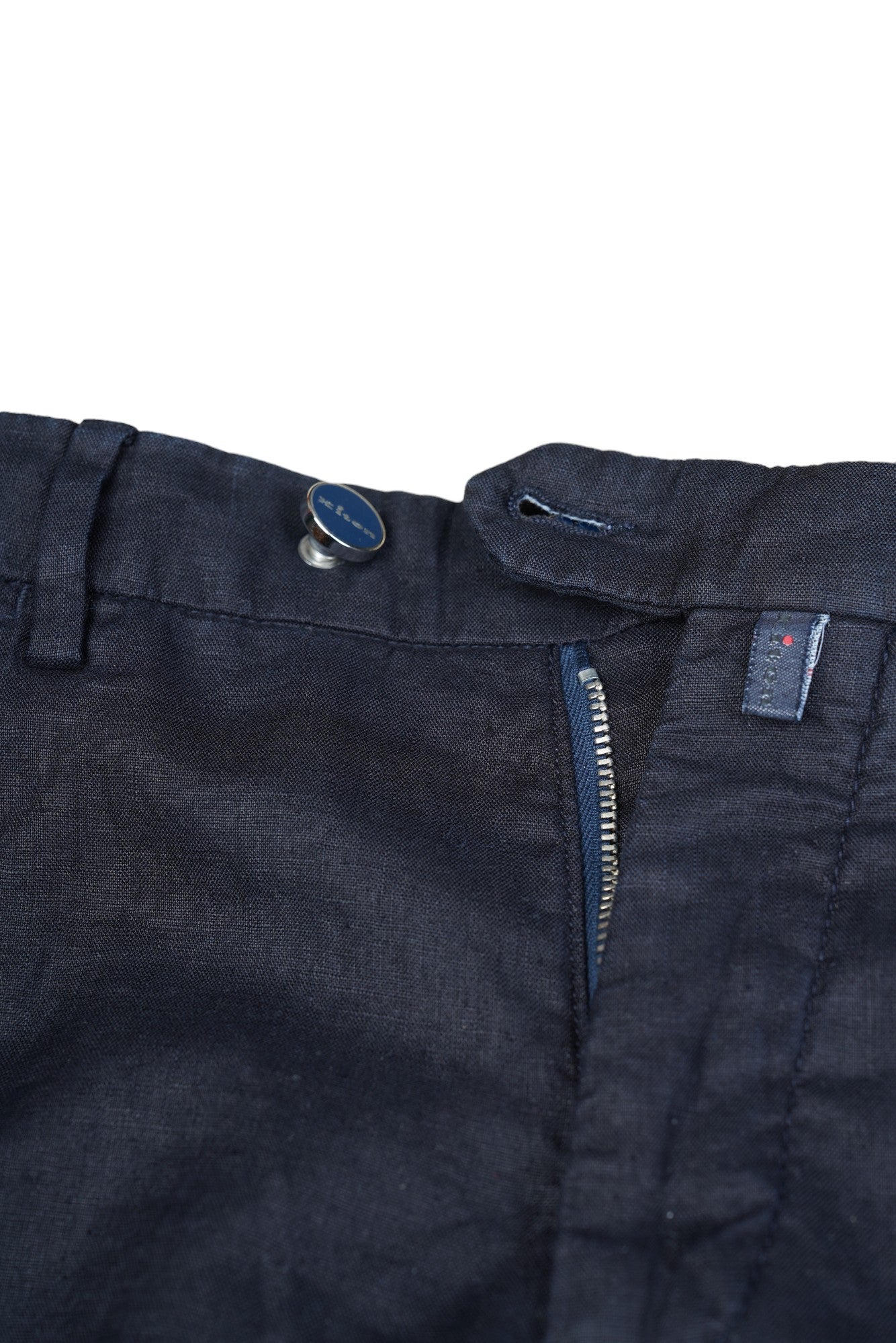 Kiton pantalon en lin noir nouveau 50 (34/35) avec le tissu à l'extérieur