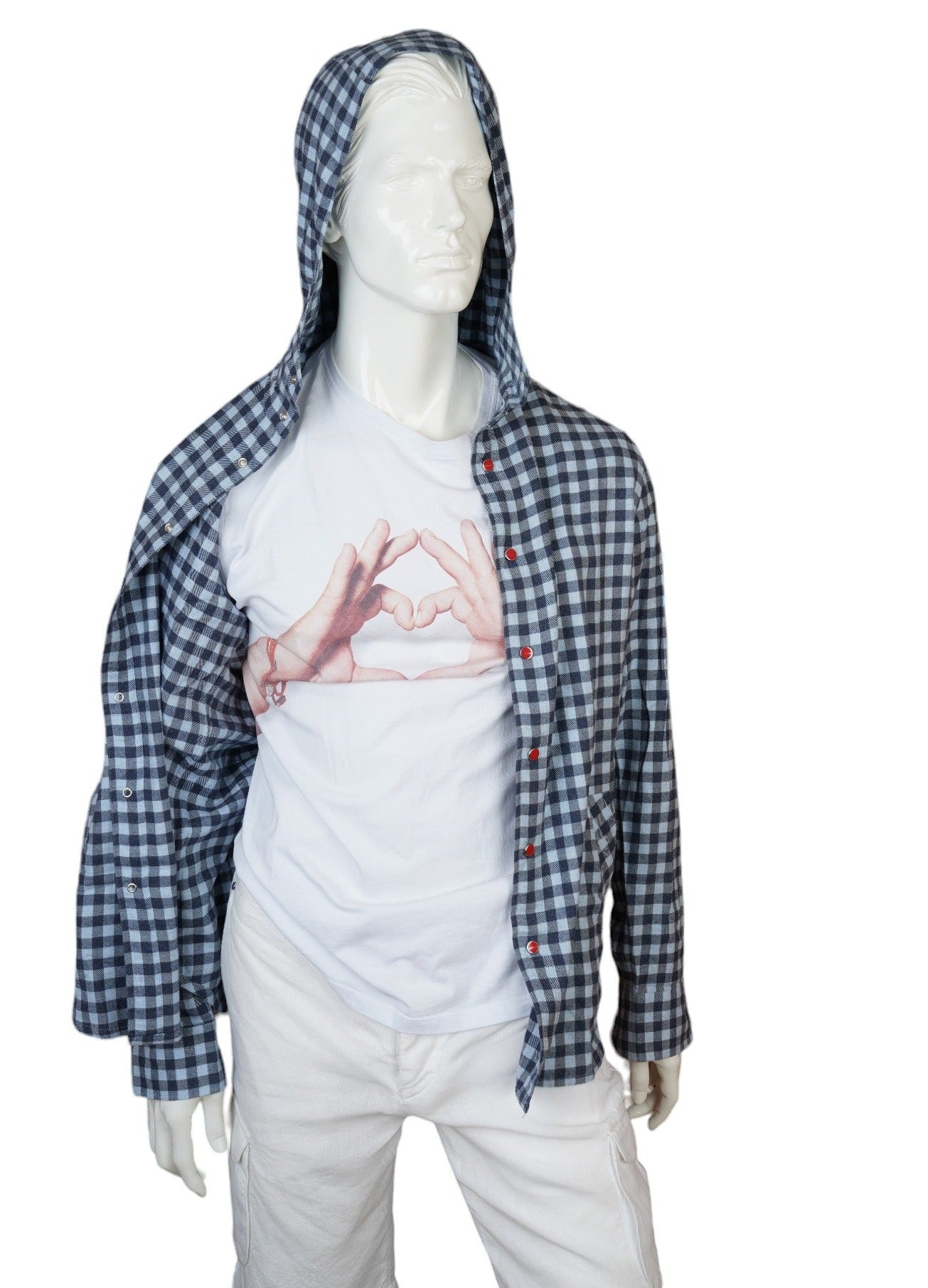 Kiton surchemise cachemire avec capuche bleu