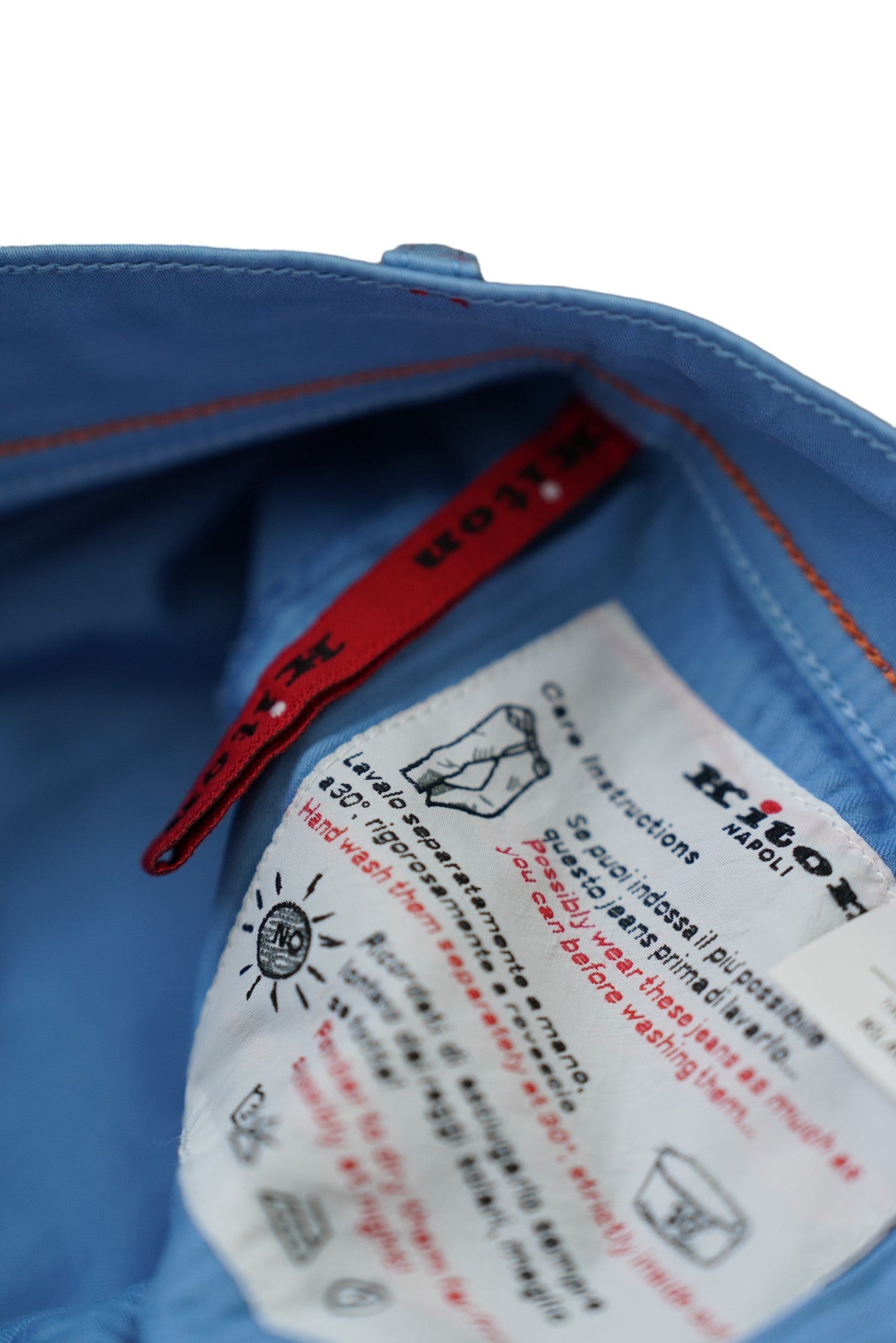 Kiton pantalon chino bleu 50 (34) été nouveau