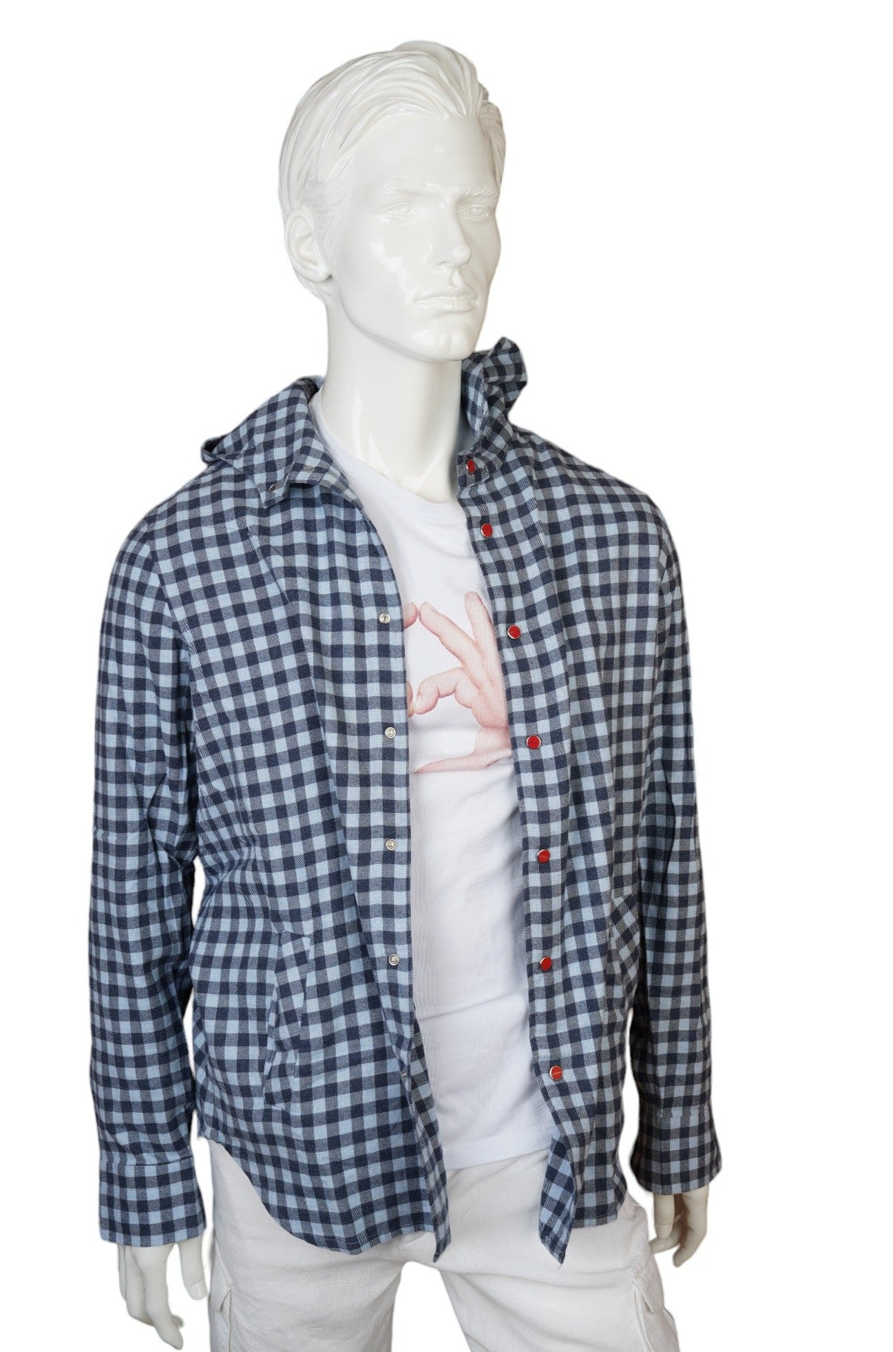Kiton surchemise cachemire avec capuche bleu