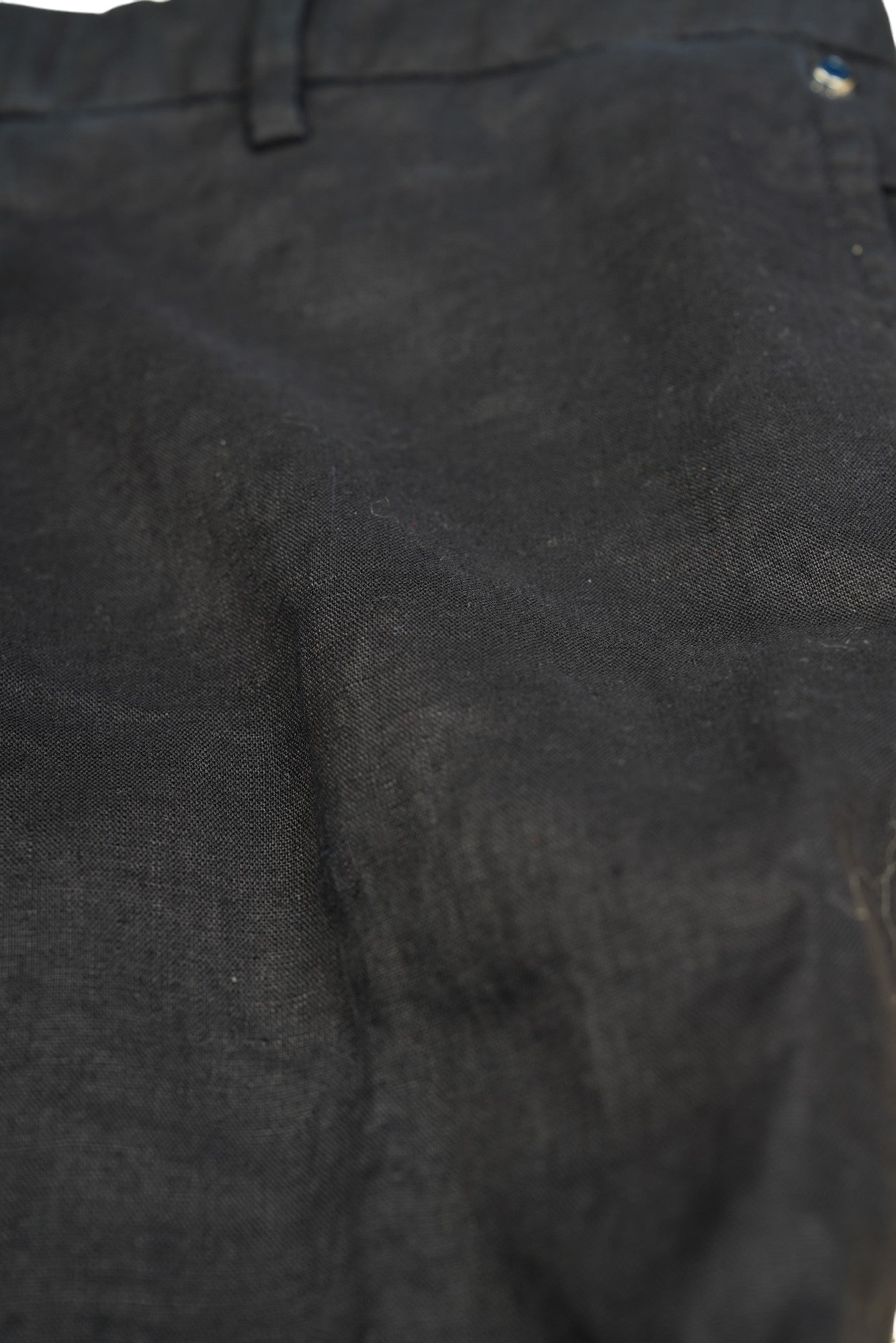 Kiton pantalon en lin noir nouveau 50 (34/35) avec le tissu à l'extérieur