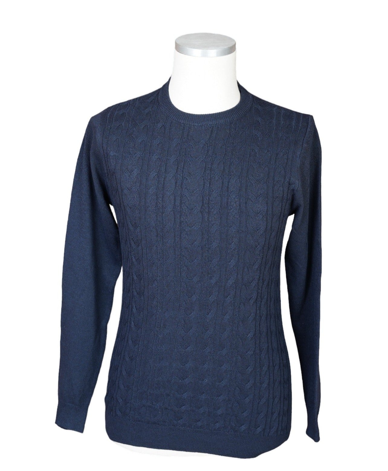 Loro Piana Pull-over Coton Câblé Marine M