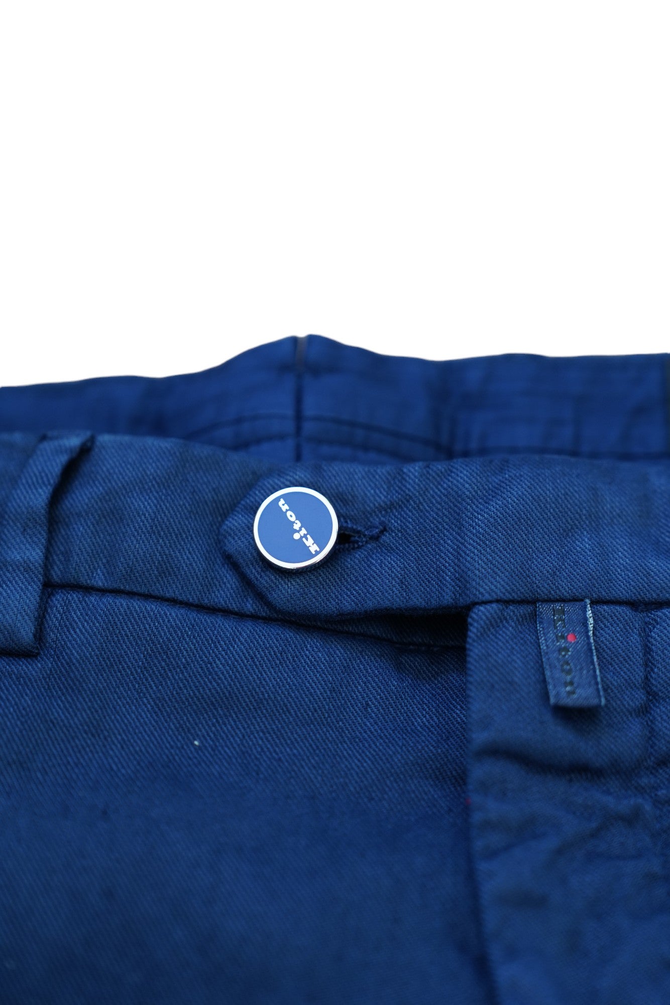Kiton pantalon chino bleu 50 (34) mélange de lin nouvel été