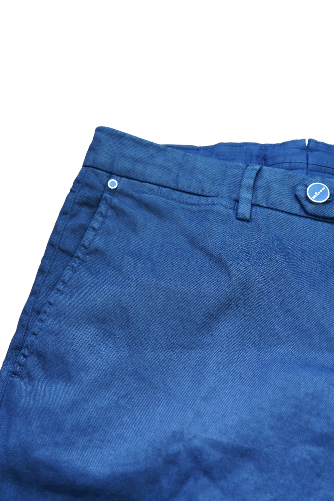 Kiton pantalon chino bleu 50 (34) mélange de lin nouvel été