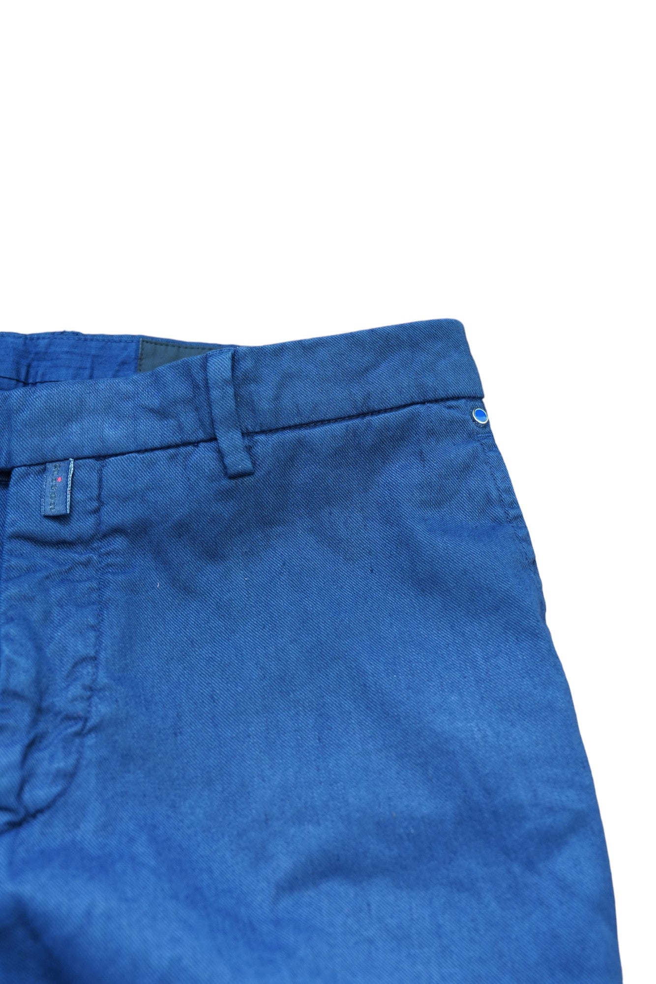 Kiton pantalon chino bleu 50 (34) mélange de lin nouvel été