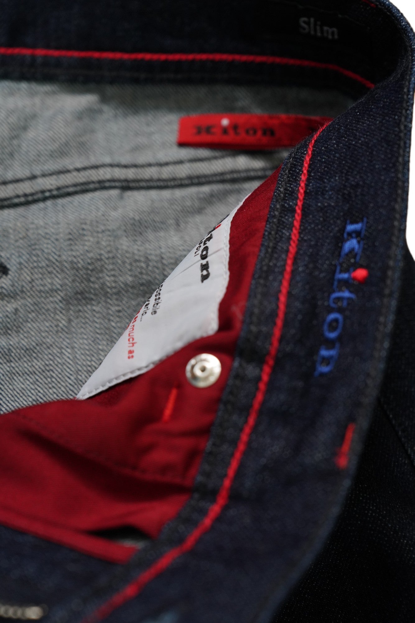 Kiton Jeans bleu foncé Japan Kurabo Denim Slim