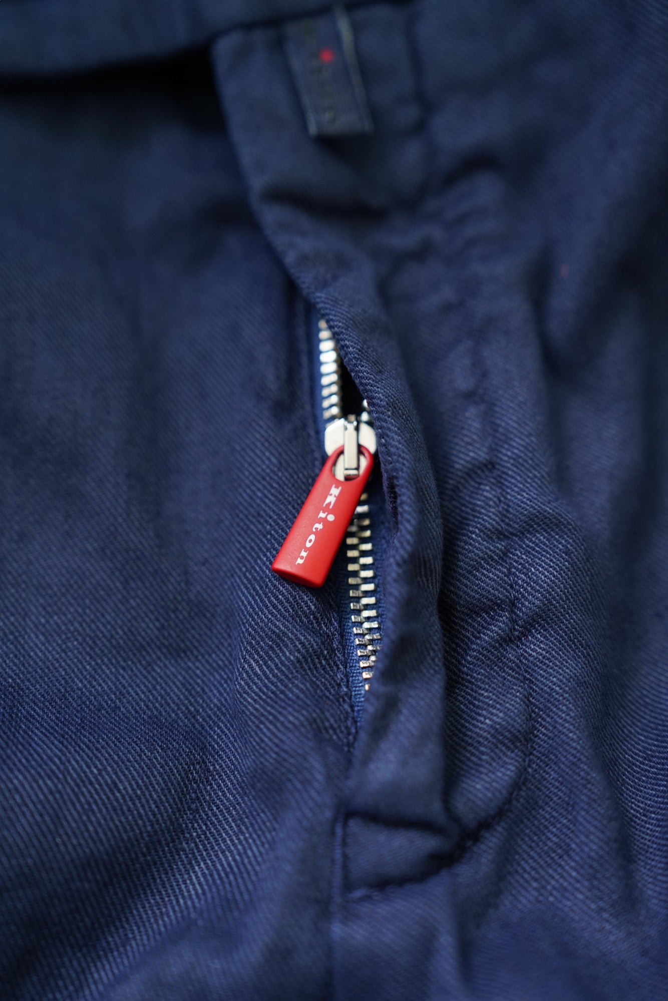 Kiton pantalon chino bleu 50 (34) mélange de lin nouvel été