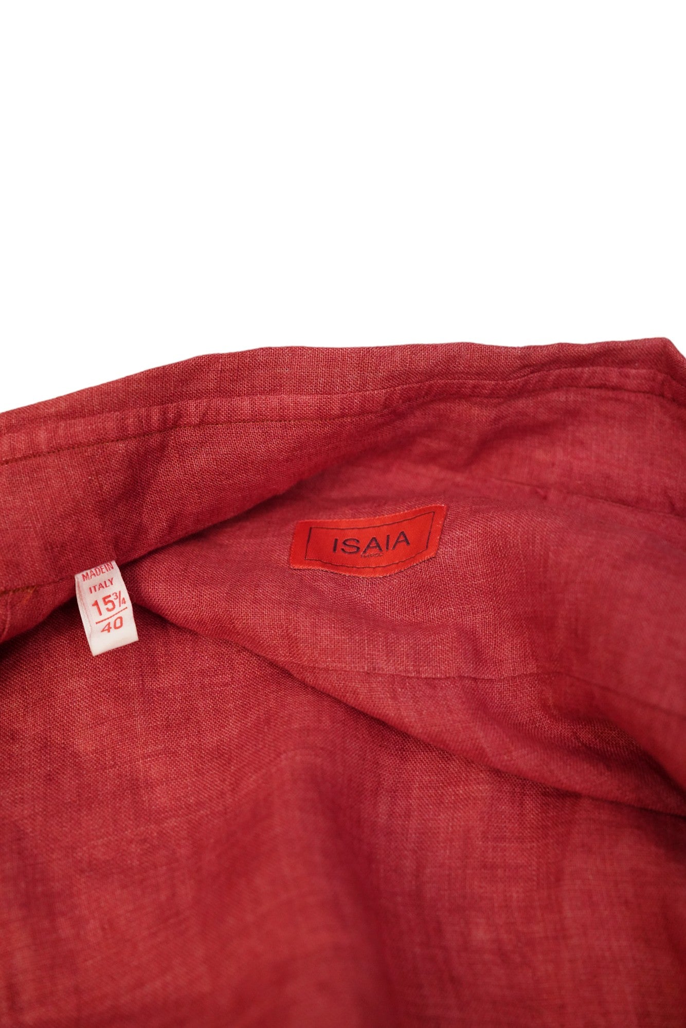 Isaia chemise lin rouge été nouveau 40