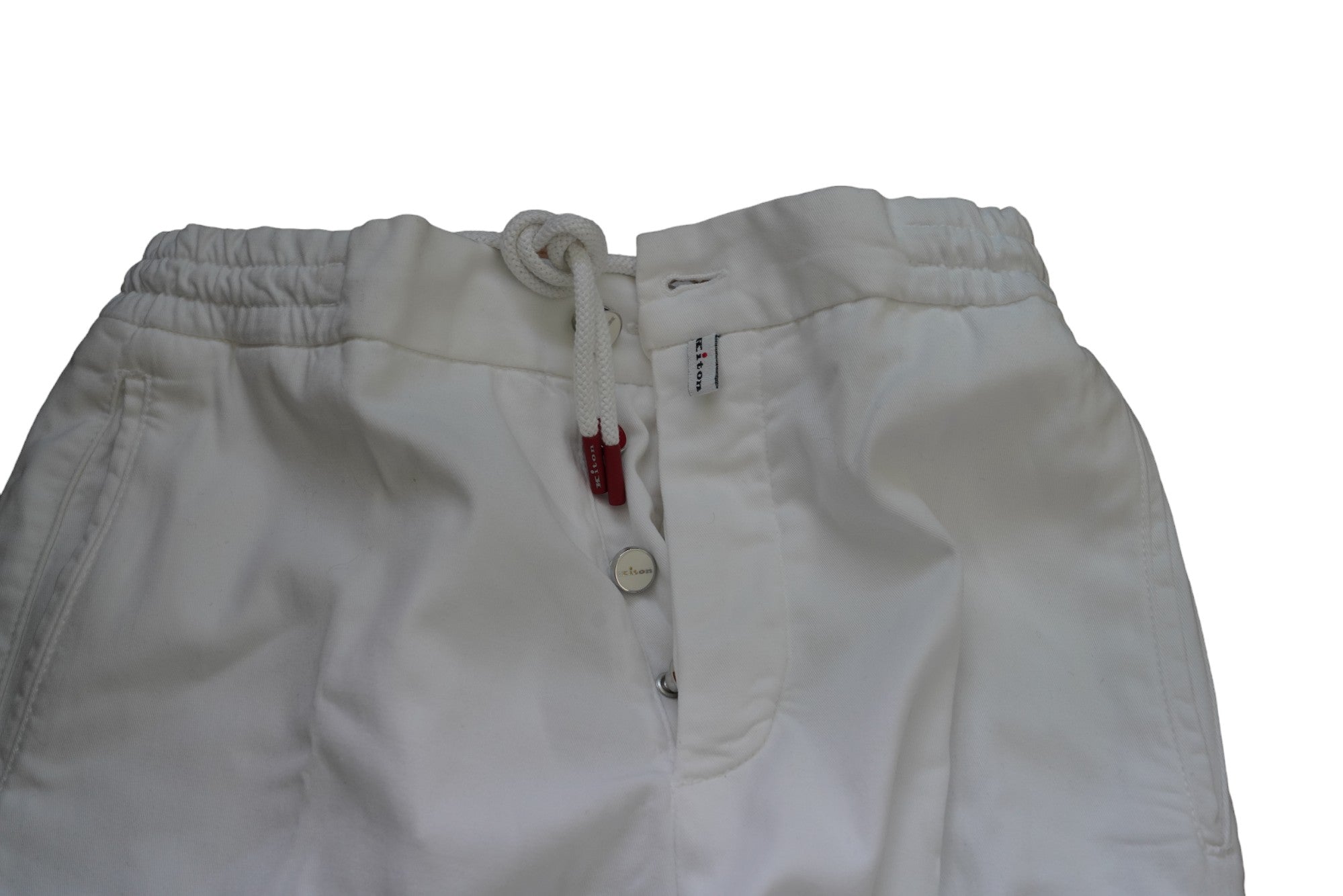 Kiton pantalon chino cargo blanc 31/32 avec cordon de serrage
