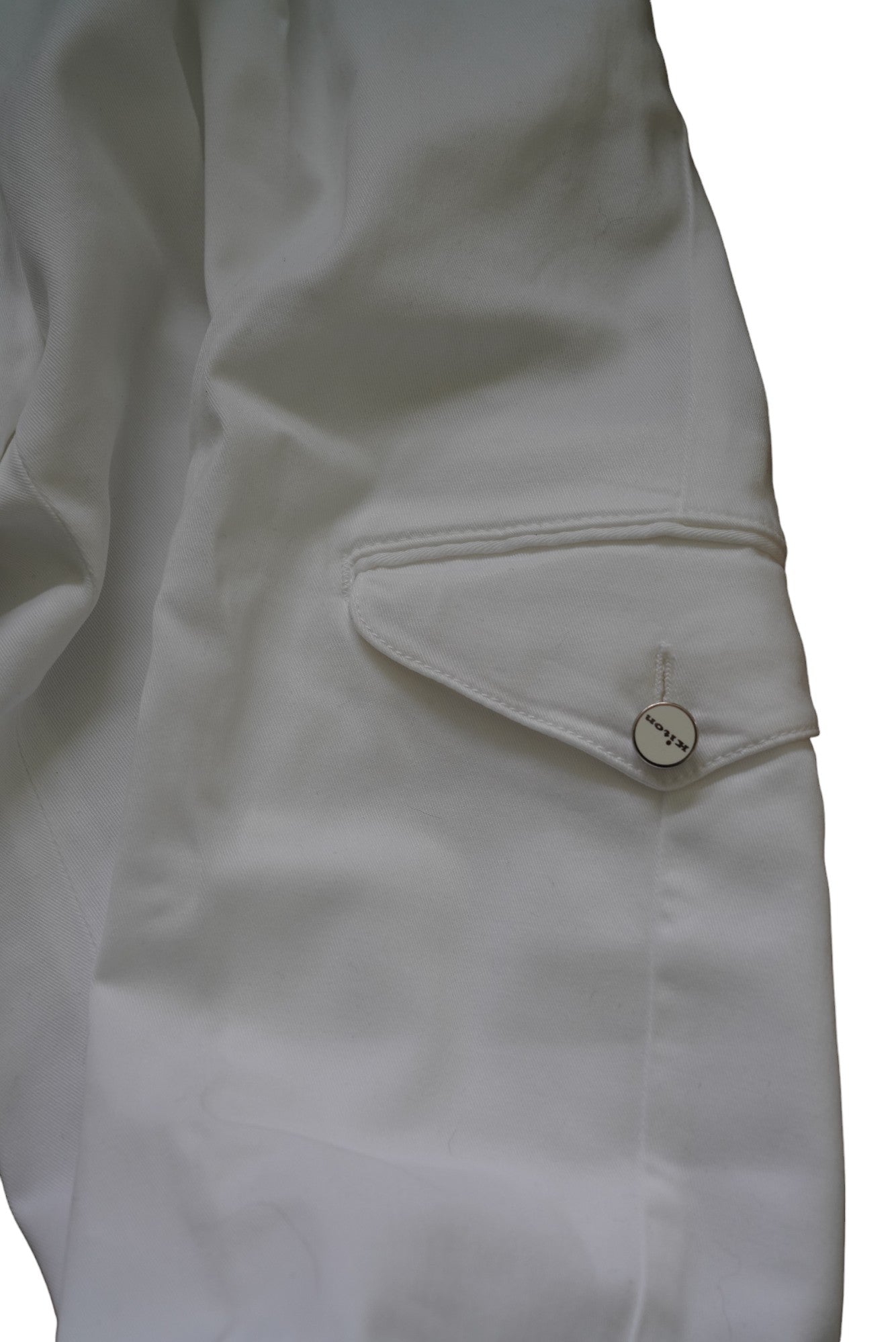 Kiton pantalon chino cargo blanc 31/32 avec cordon de serrage