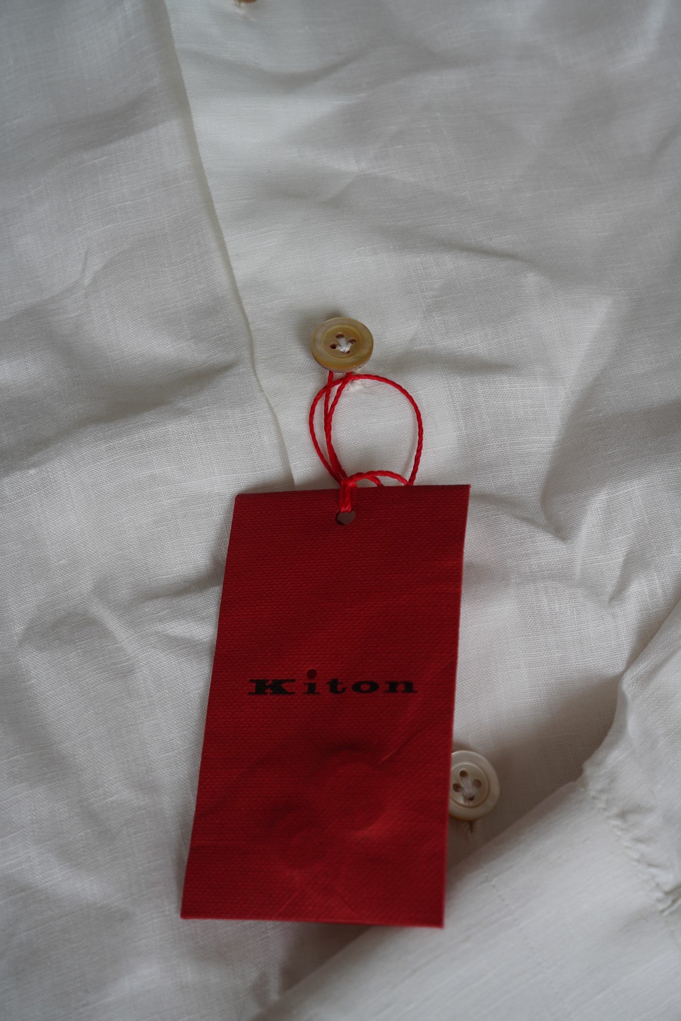 chemise Kiton lin été blanc fait main