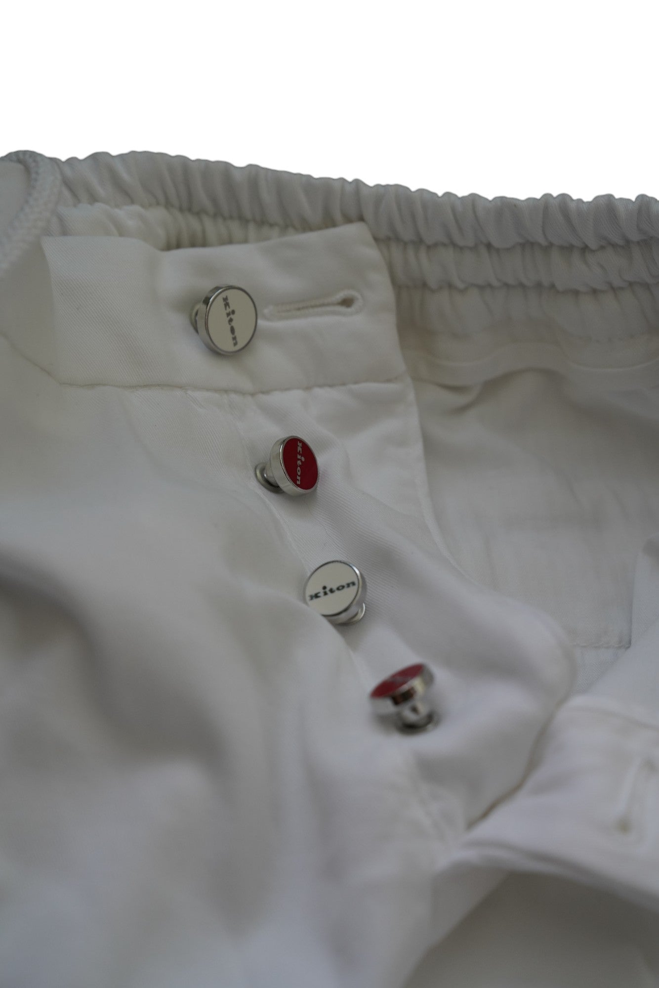 Kiton pantalon chino cargo blanc 31/32 avec cordon de serrage