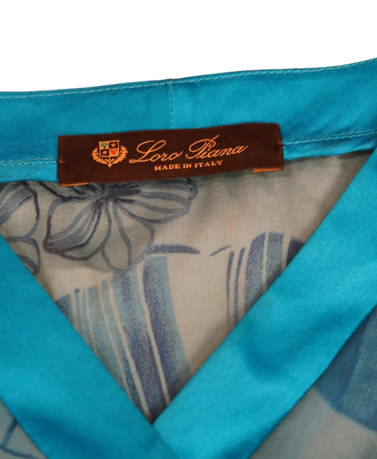 Loro Piana cape blouse silk summer with belt new floral motif