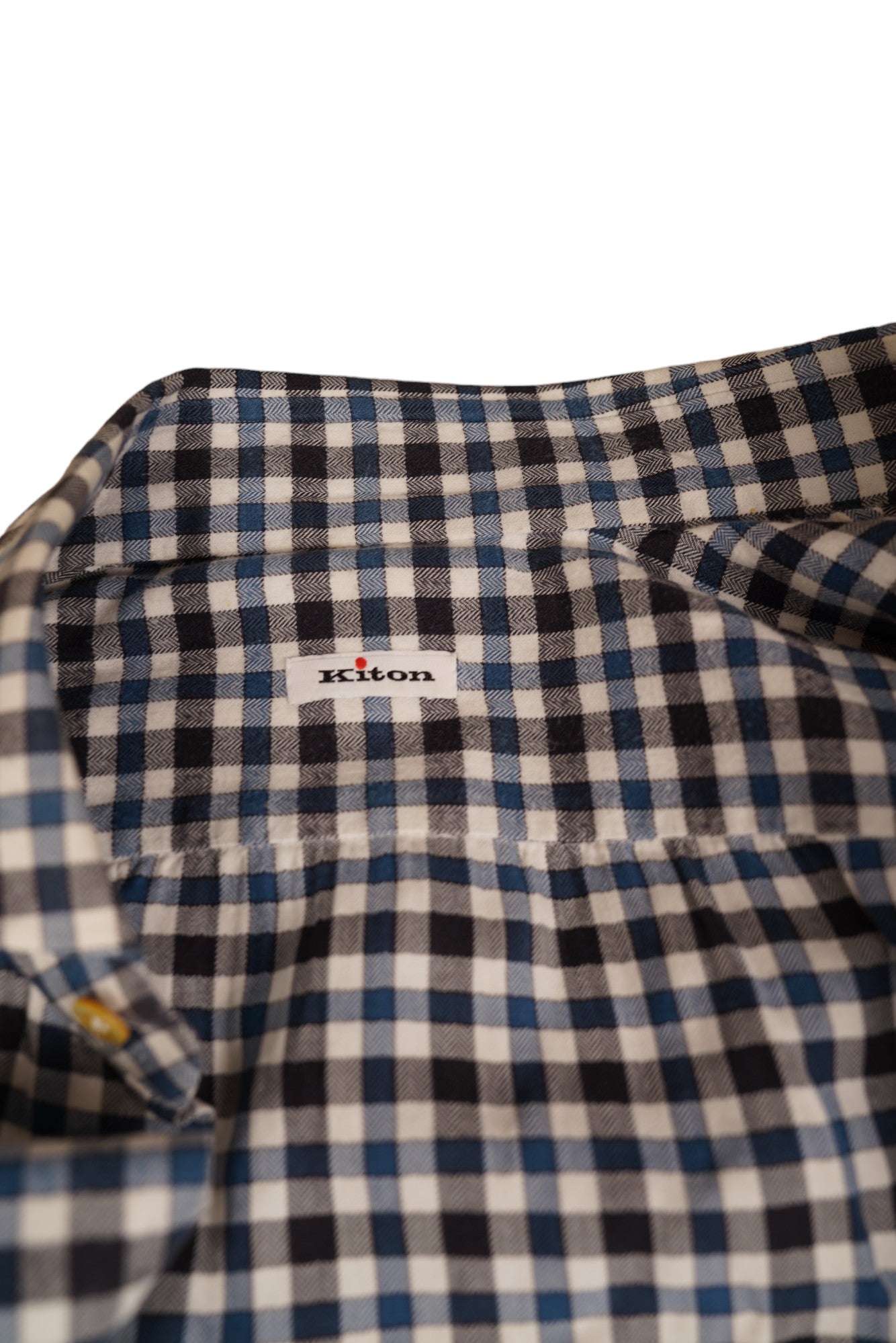 Kiton chemise à carreaux bleu New Tailored Handmade Lumberjack 39/40 (M)