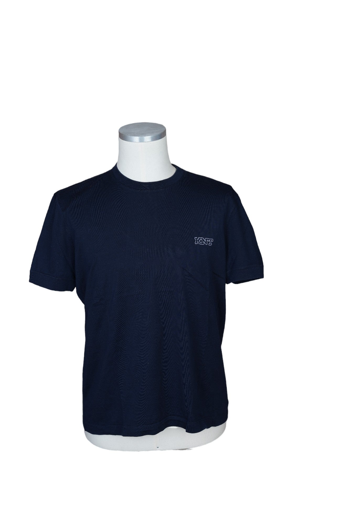 Kiton KNT T-shirt Bleu Coton brodé à la main