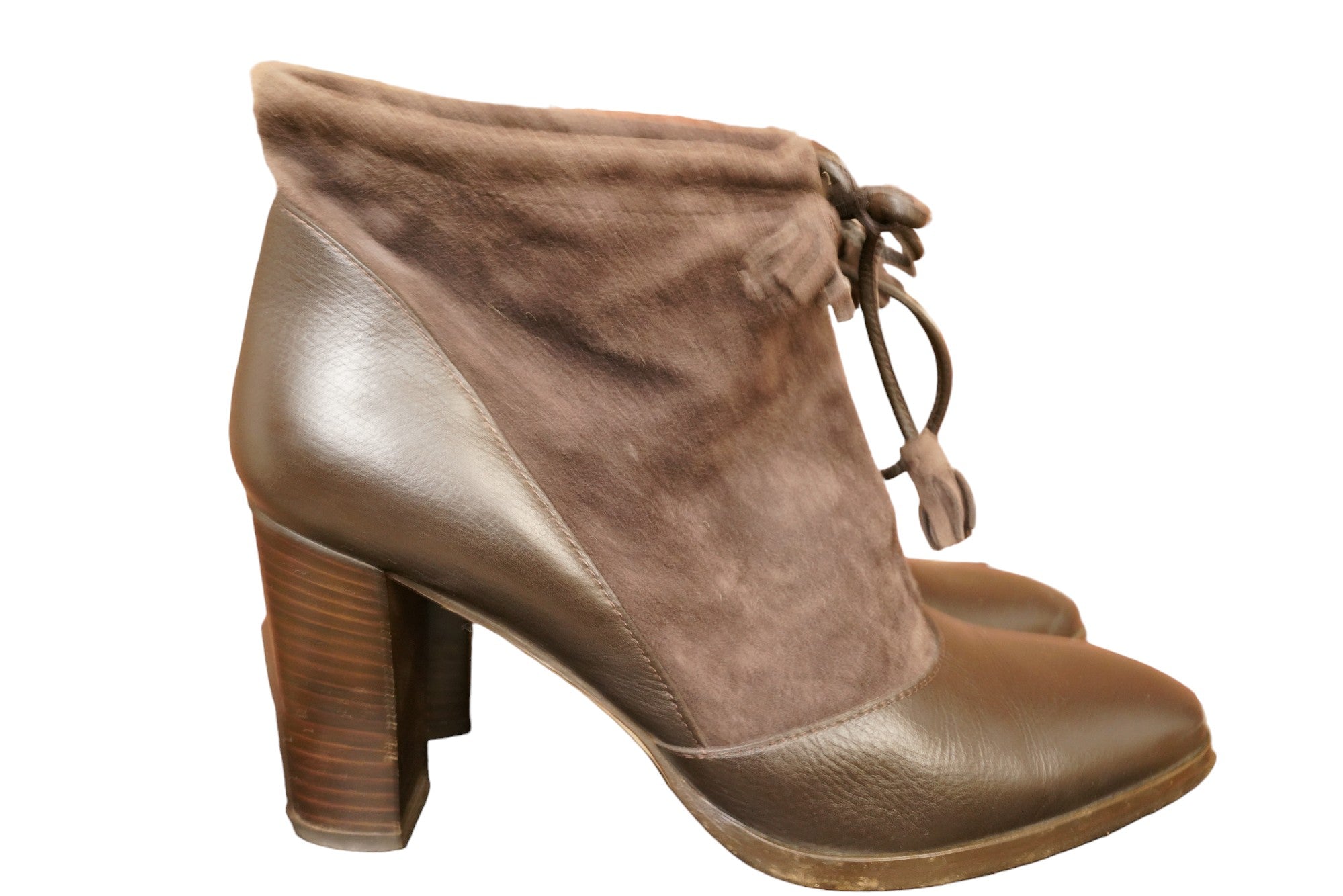 Loro Piana ankle boot boot summer leather shoes ladies brown