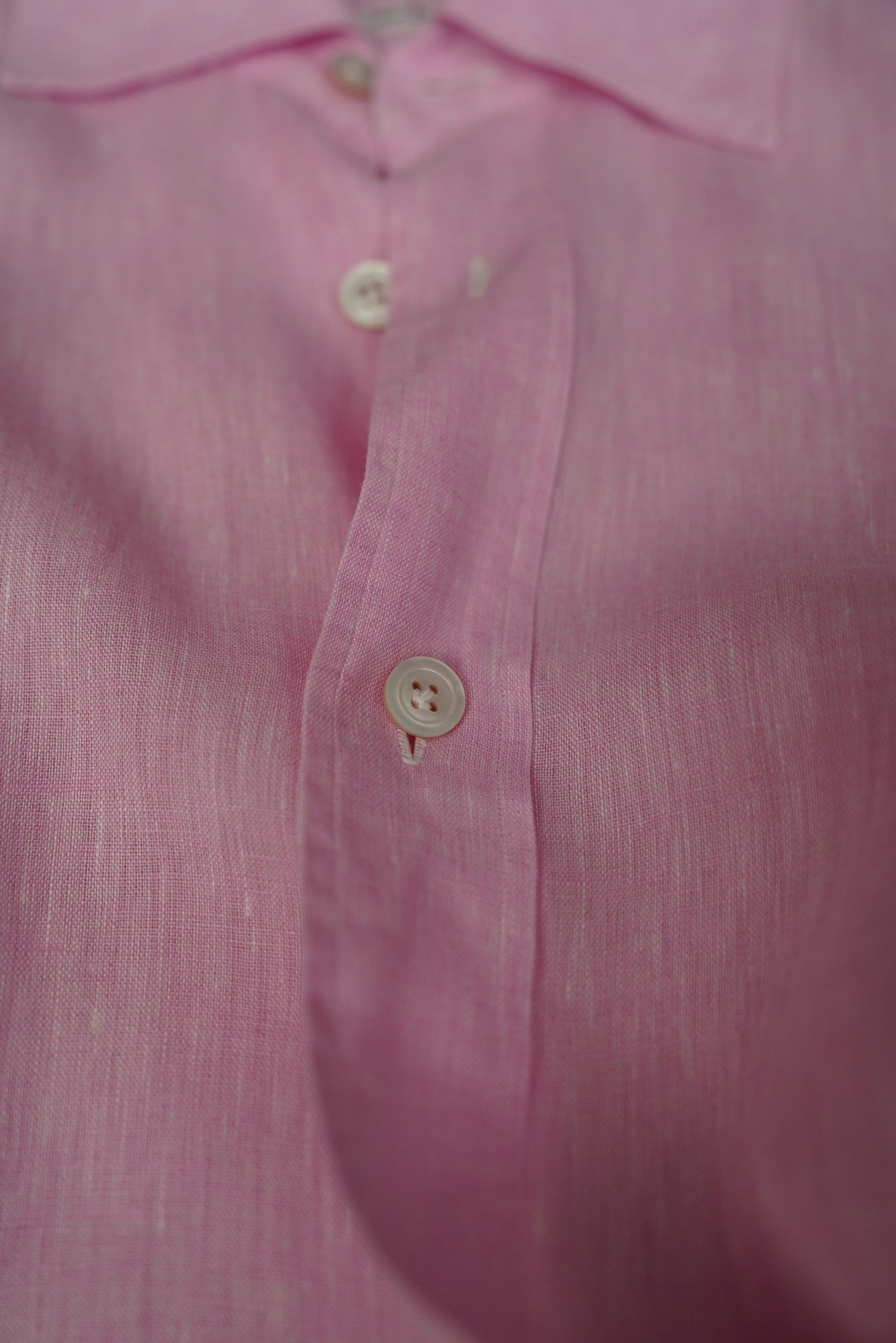 Kiton chemise rose en lin New Tailored Handmade S (XS)