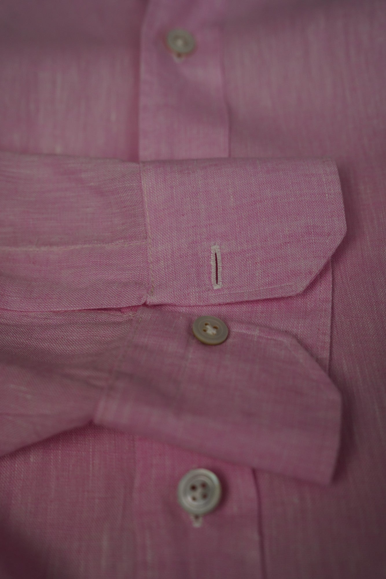 Kiton chemise rose en lin New Tailored Handmade S (XS)