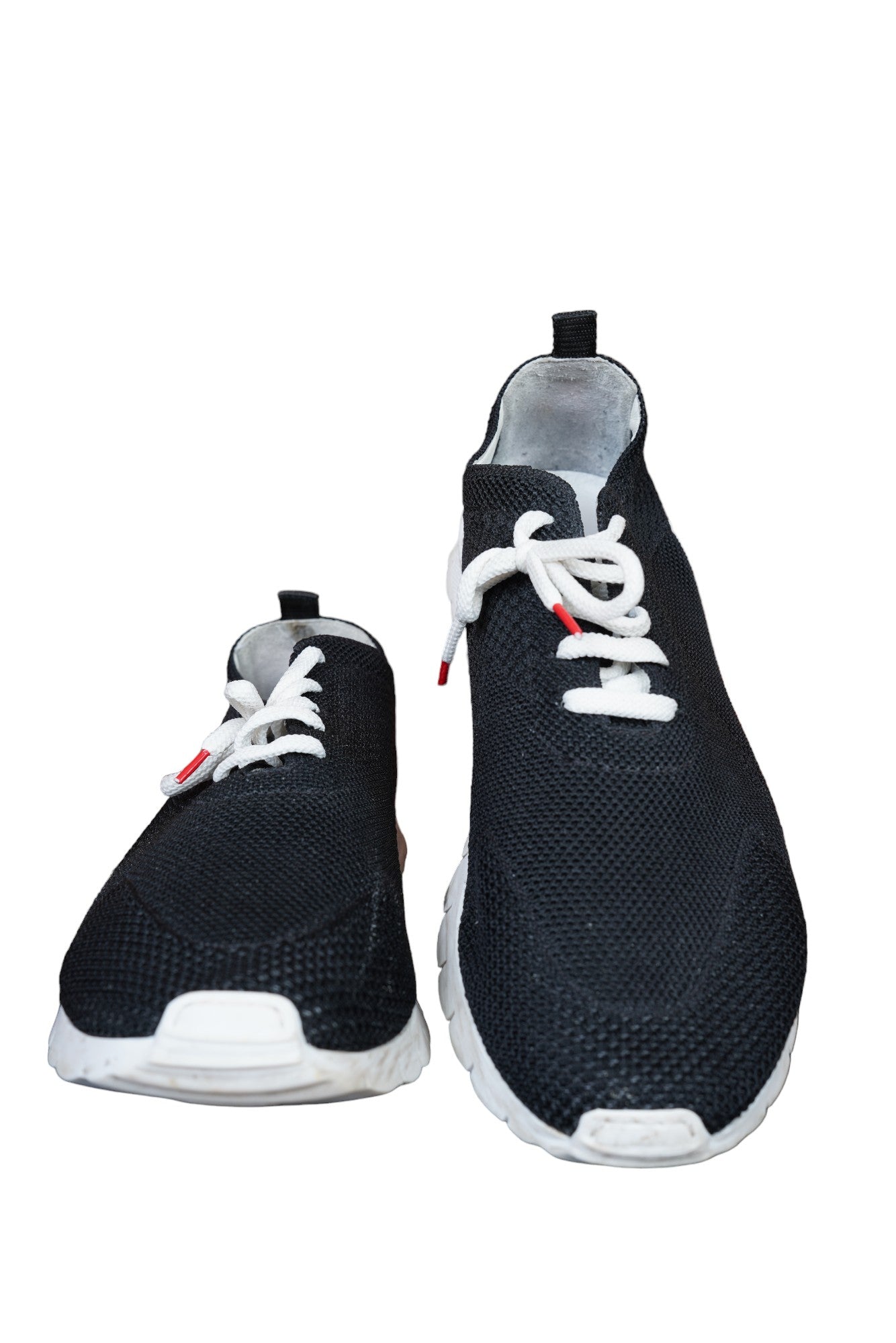 Kiton Chaussures de sport en coton peu usées Mesh noir 43