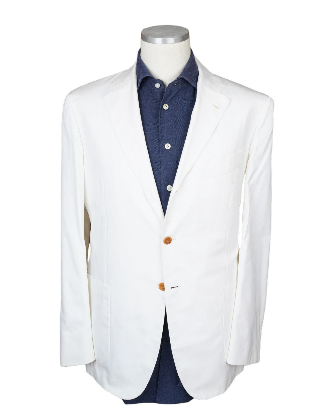 Kiton veste blazer coton blanc 54 été nouveau