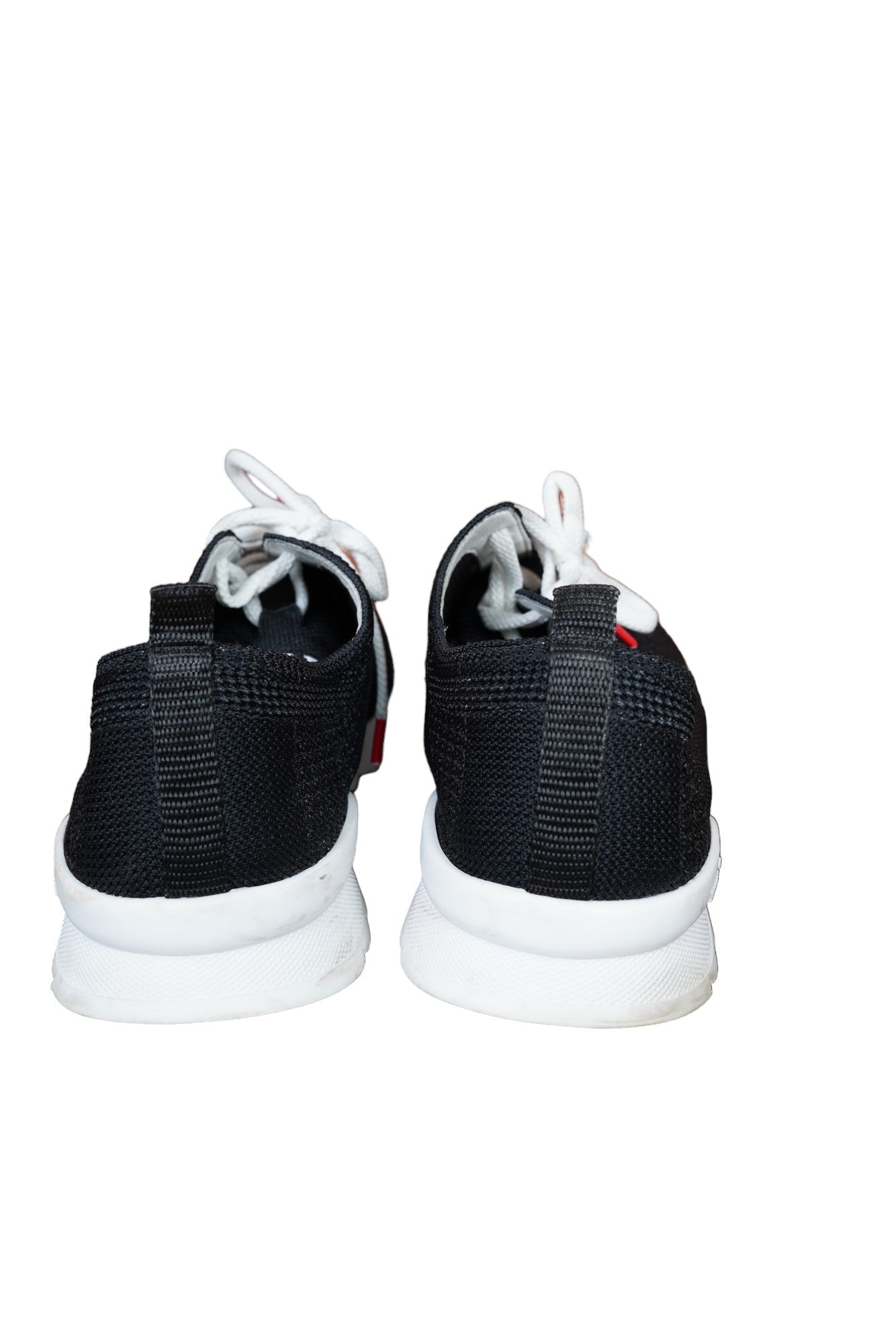 Kiton Chaussures de sport en coton peu usées Mesh noir 43