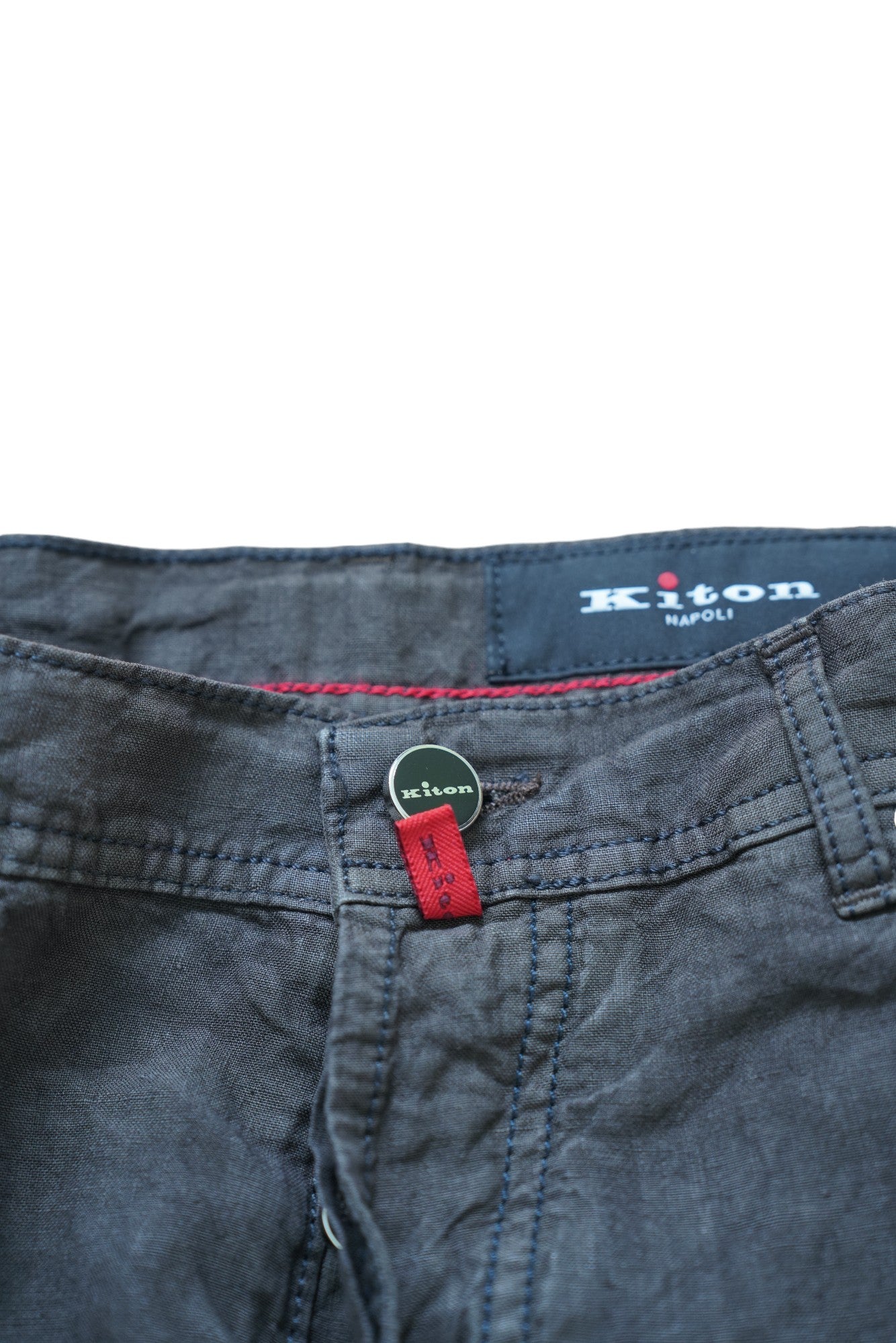 Kiton pantalon lin marron été