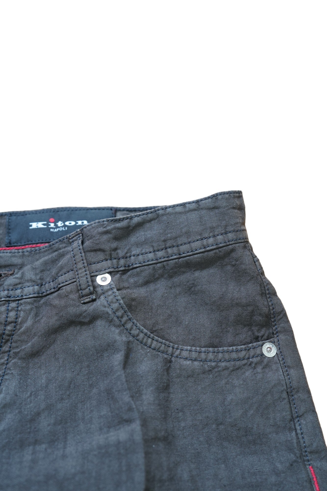 Kiton pantalon lin marron été