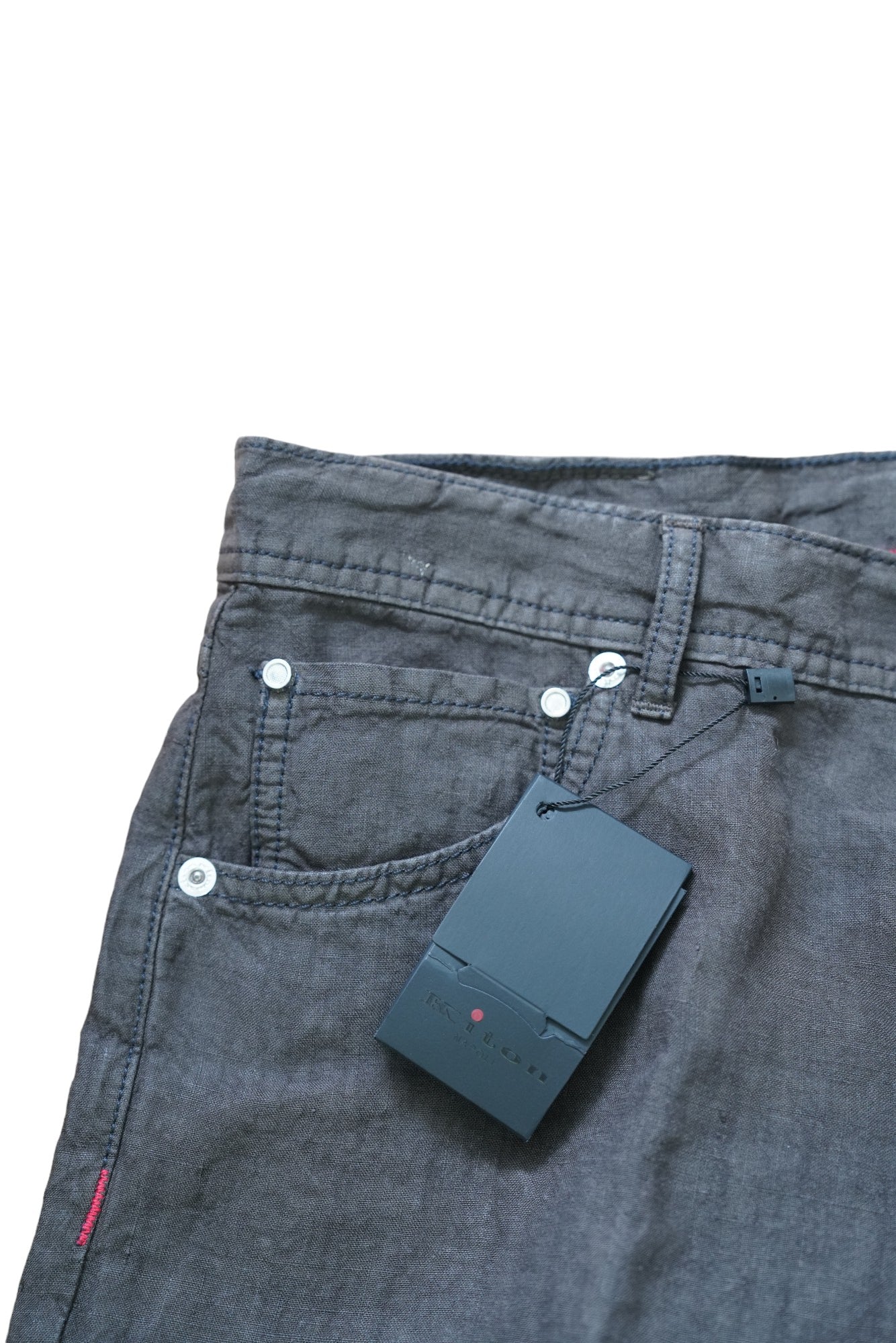 Kiton pantalon lin marron été