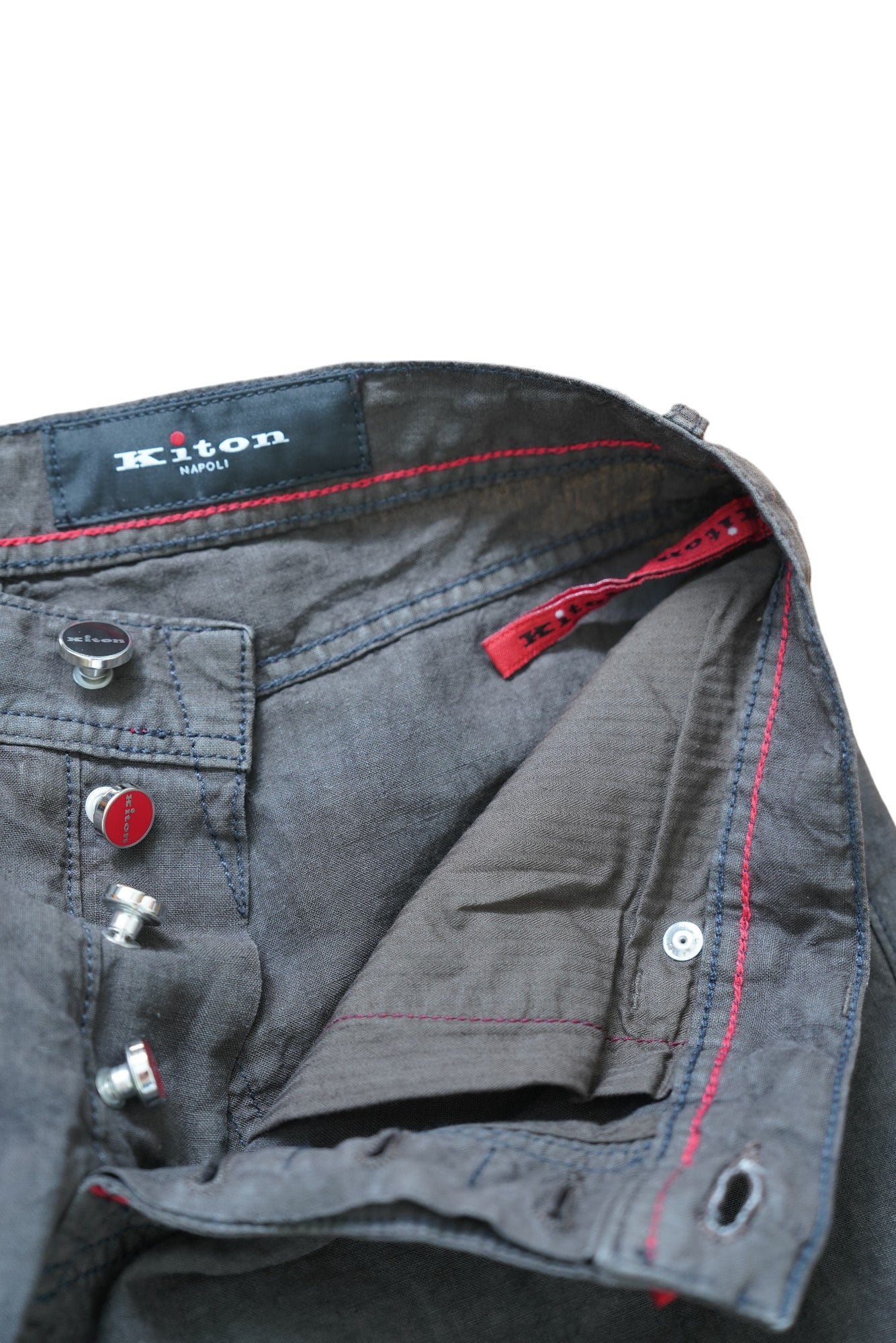 Kiton pantalon lin marron été