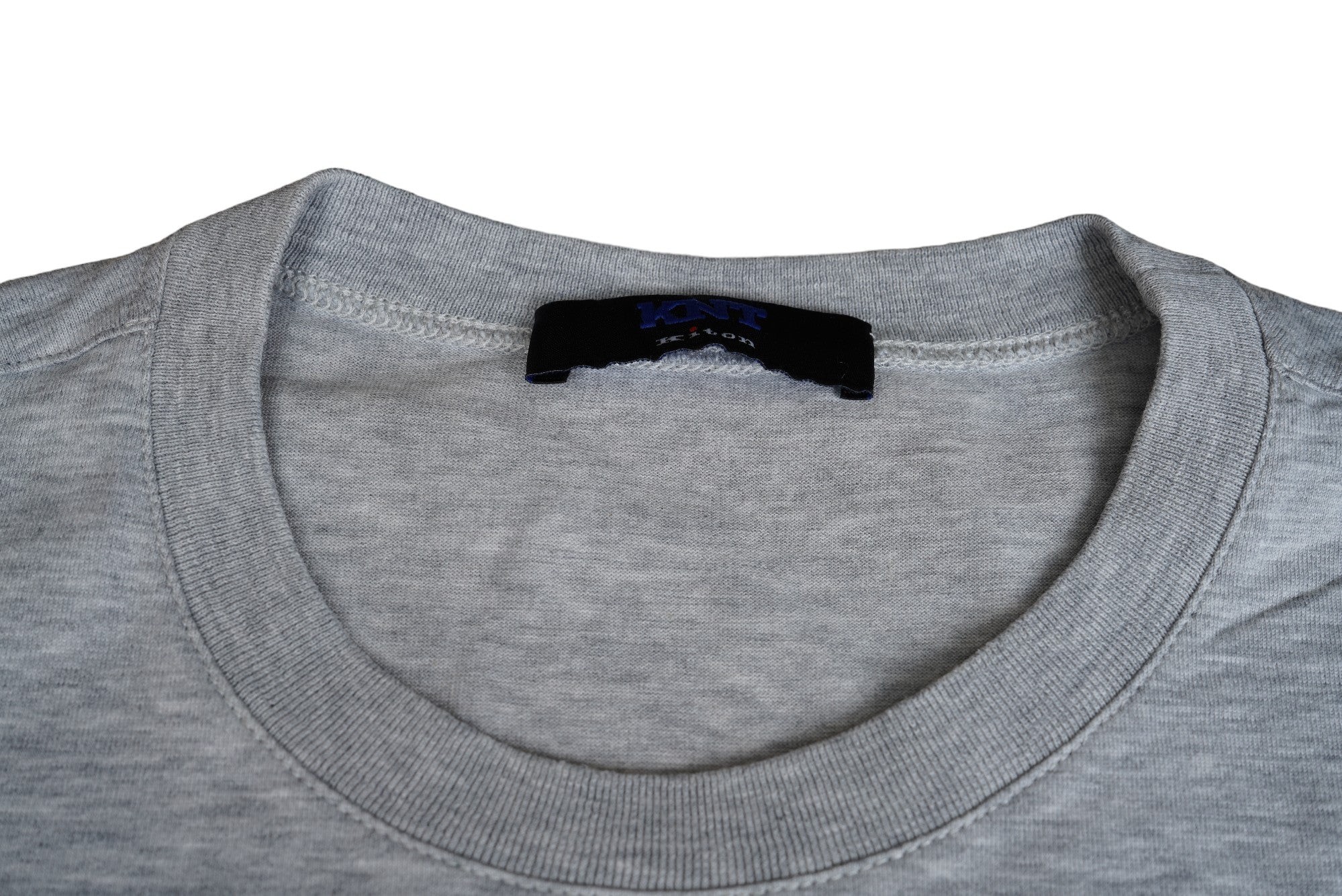 Kiton KNT T-shirt gris chiné coton lavé imprimé