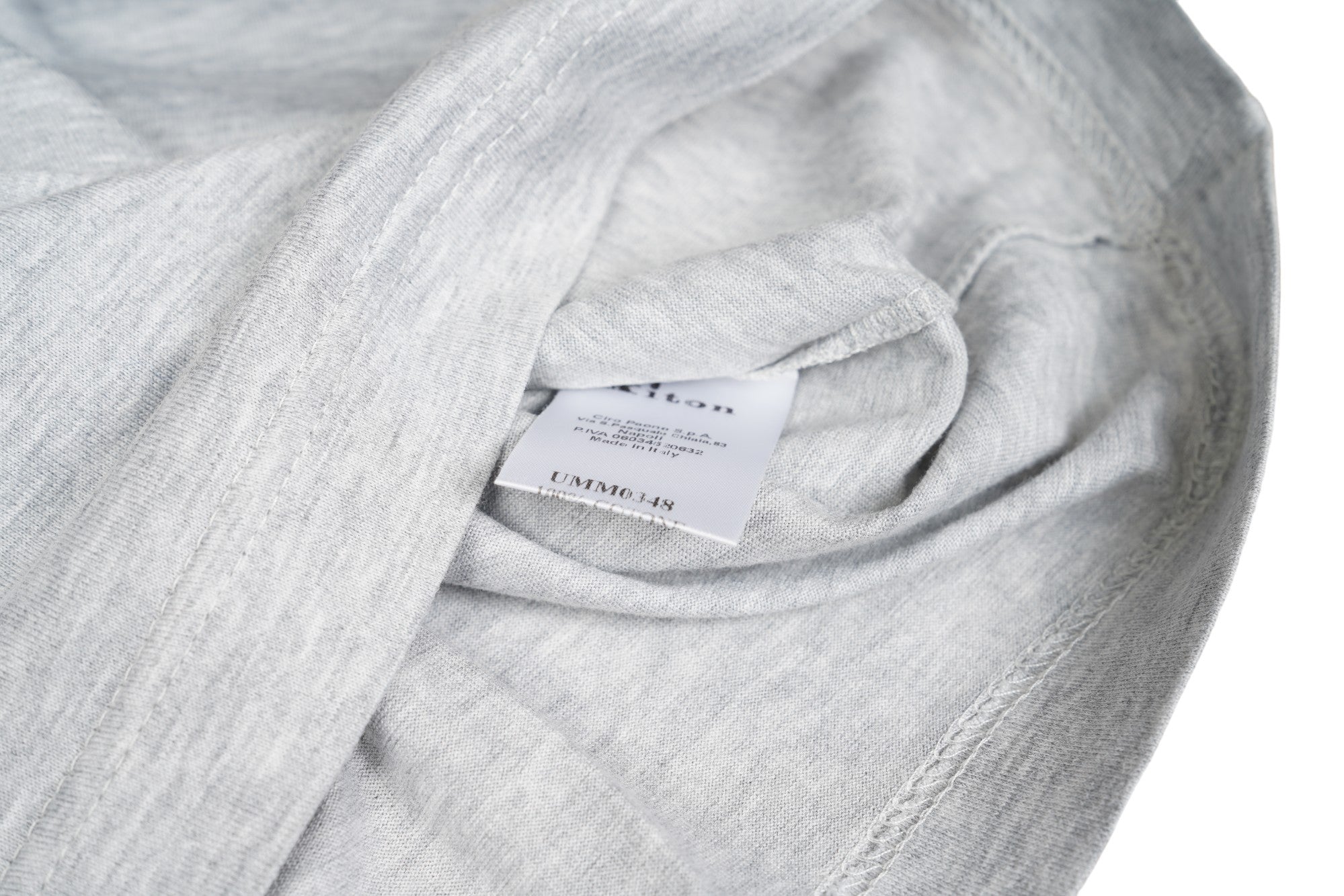Kiton KNT T-shirt Gris Coton fait main L