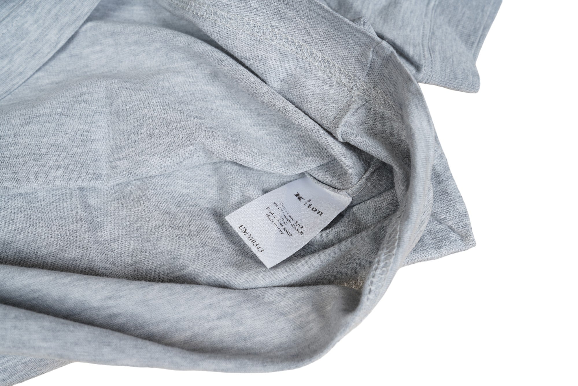 Kiton KNT T-shirt gris chiné coton lavé