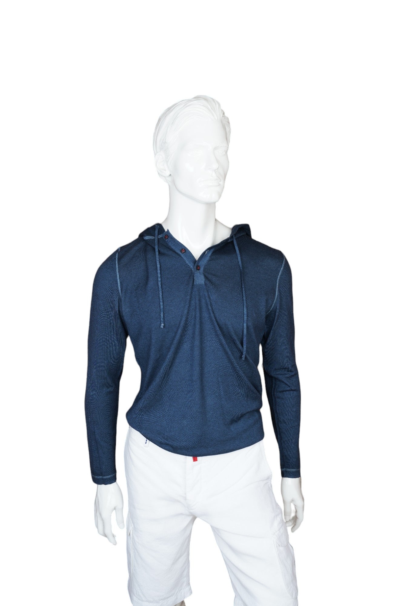 Kiton Sweatshirt Hoodie Cachemire Nuvola bleu Cardigan