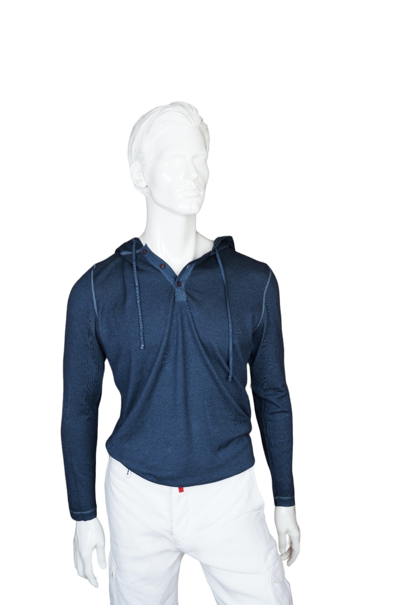 Kiton Sweatshirt Hoodie Cachemire Nuvola bleu Cardigan