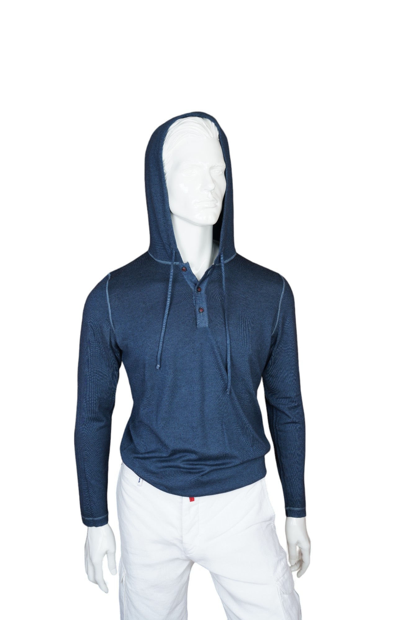Kiton Sweatshirt Hoodie Cachemire Nuvola bleu Cardigan